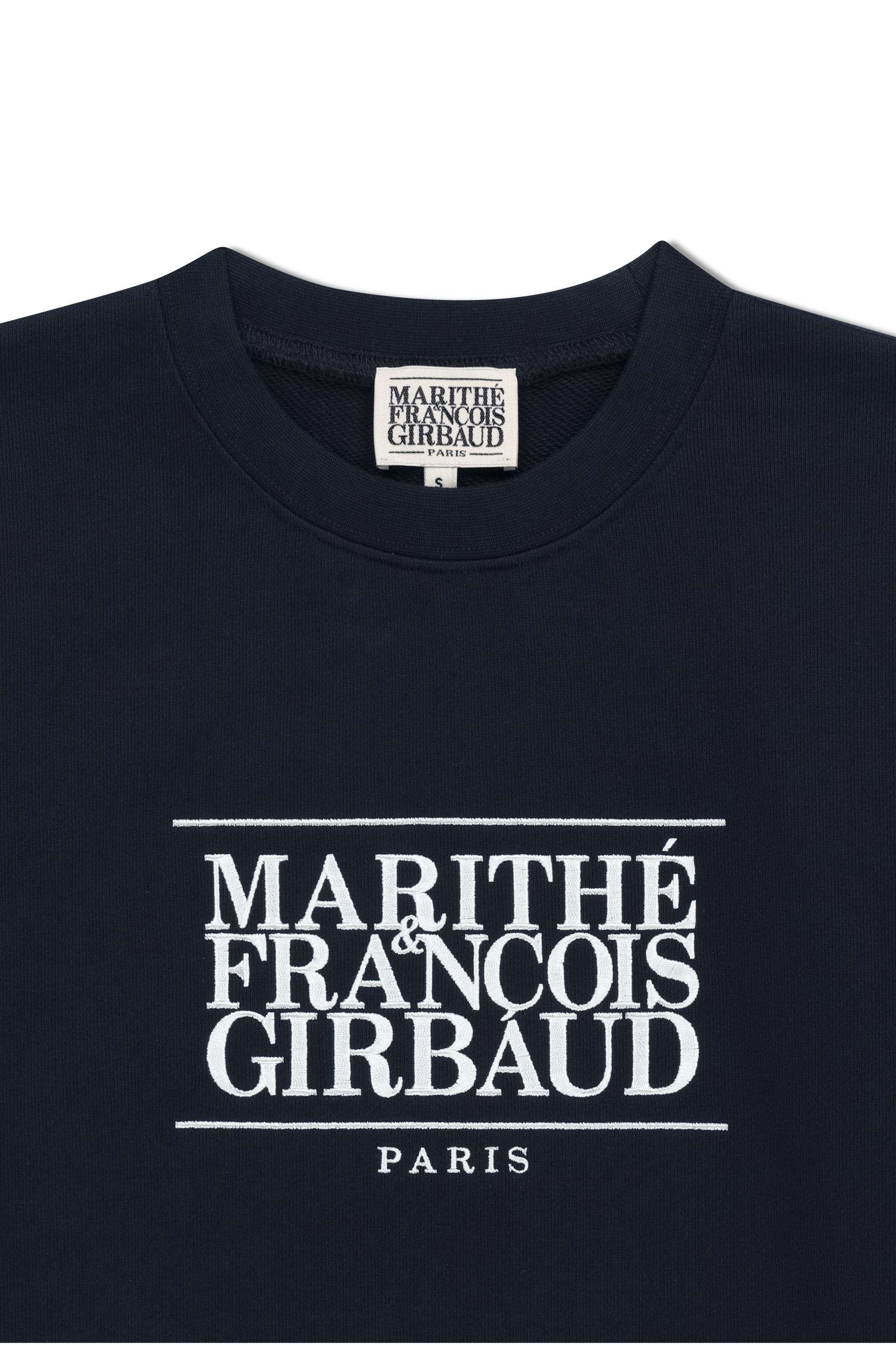 W Classic Logo Crop Sweatshirt Navy