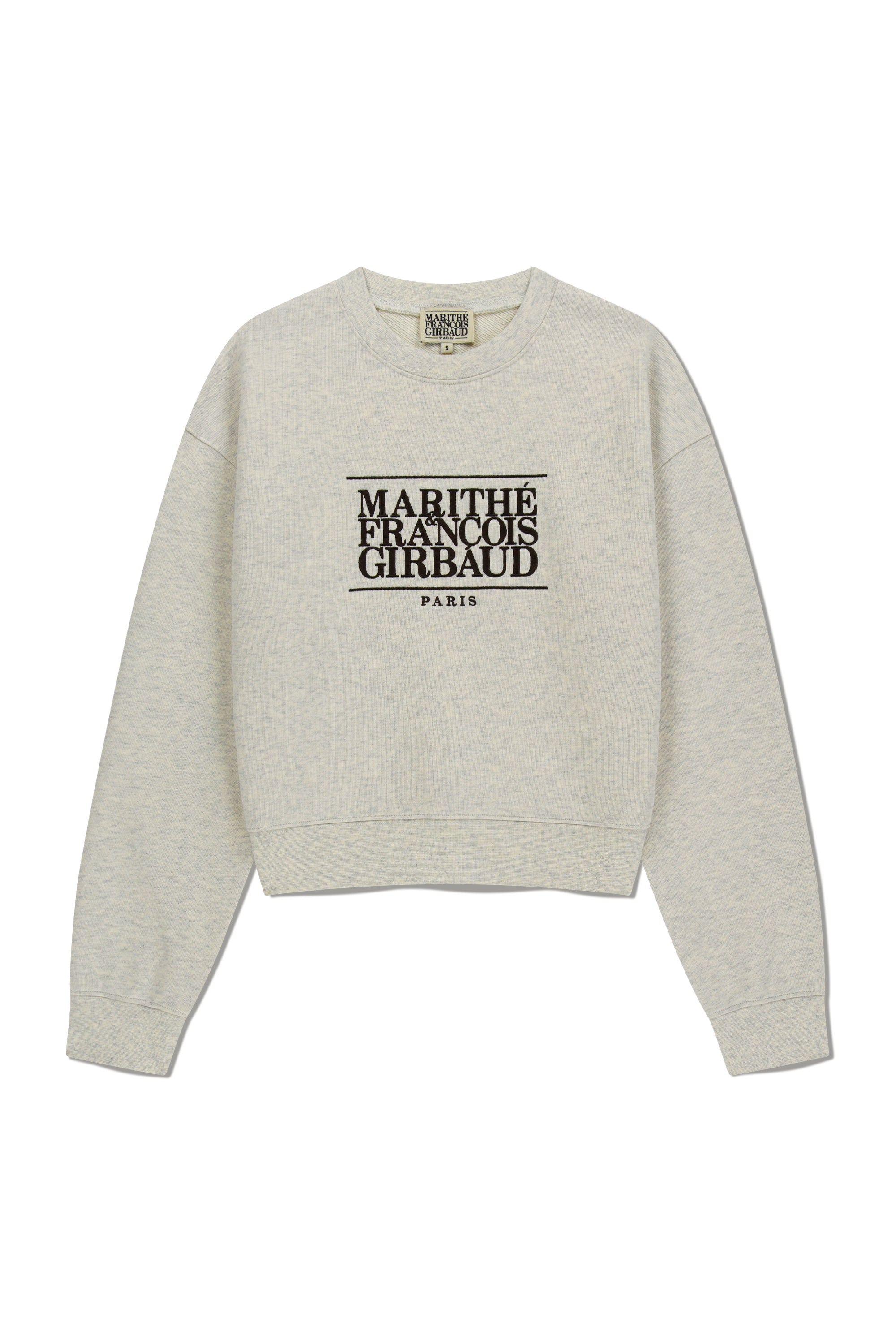 W Classic Logo Crop Sweatshirt Oatmeal