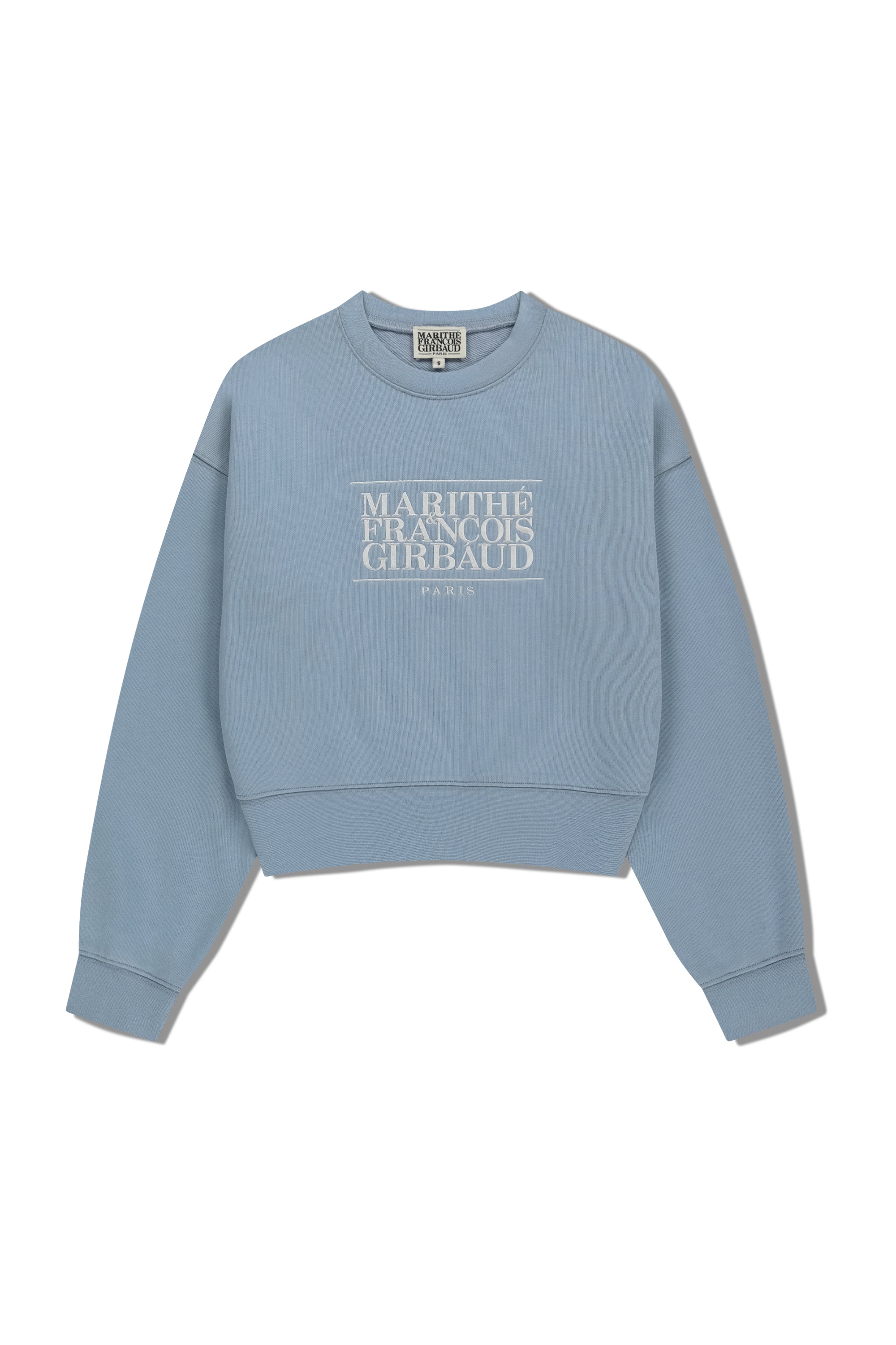 W Classic Logo Crop Sweatshirt Sky Blue