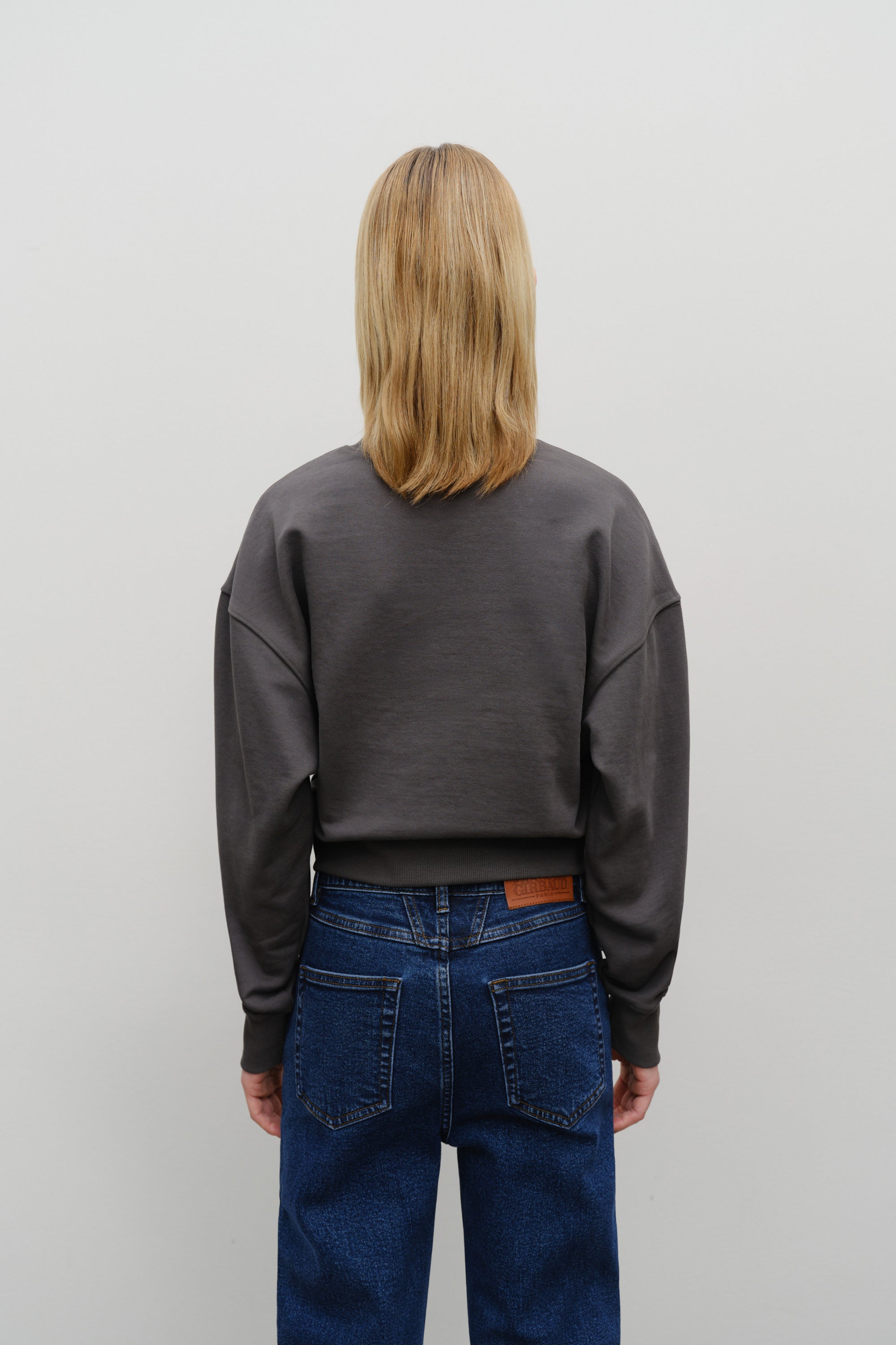 W Small Cl Crop Sweatshirt Charcoal