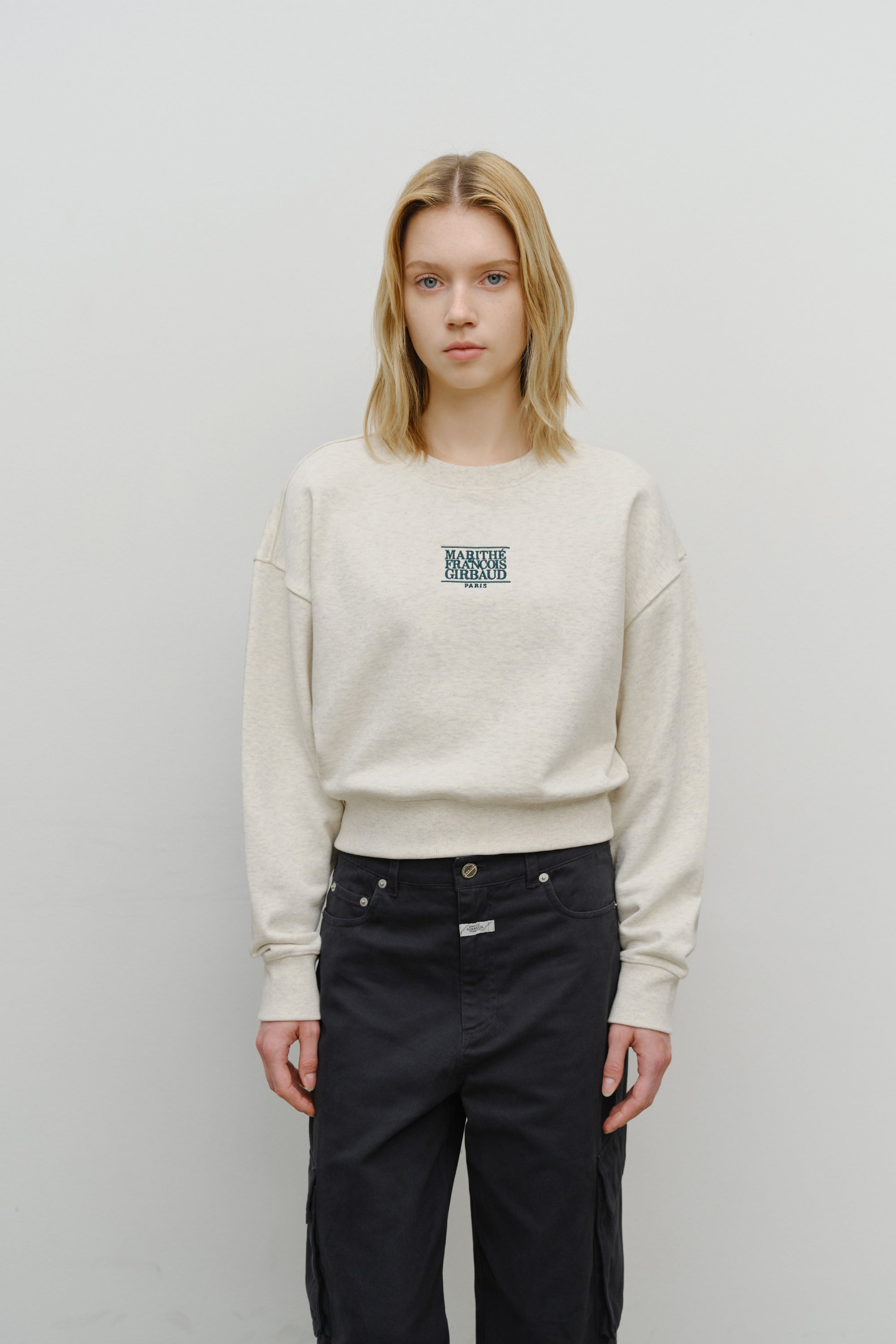 W Small Cl Crop Sweatshirt Oatmeal