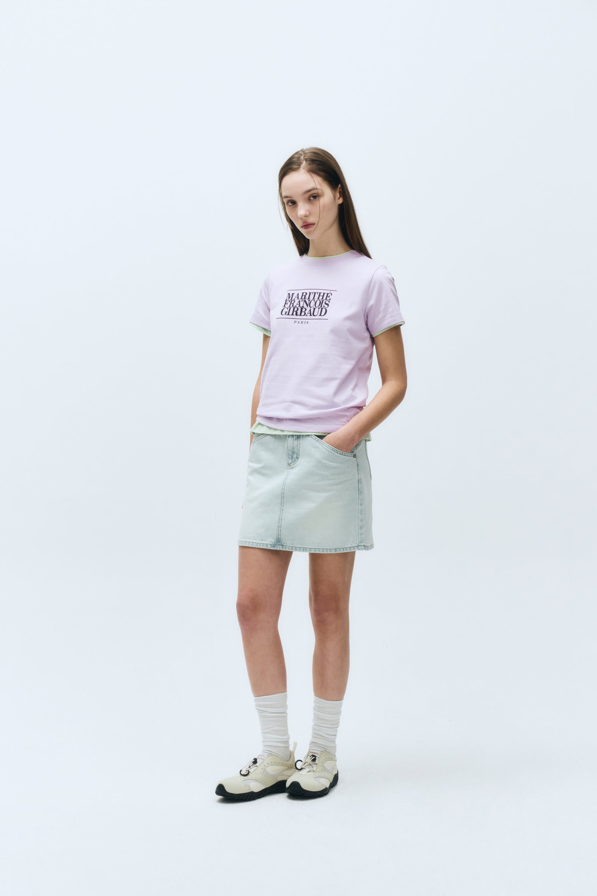 W Classic Logo Tee Light Purple
