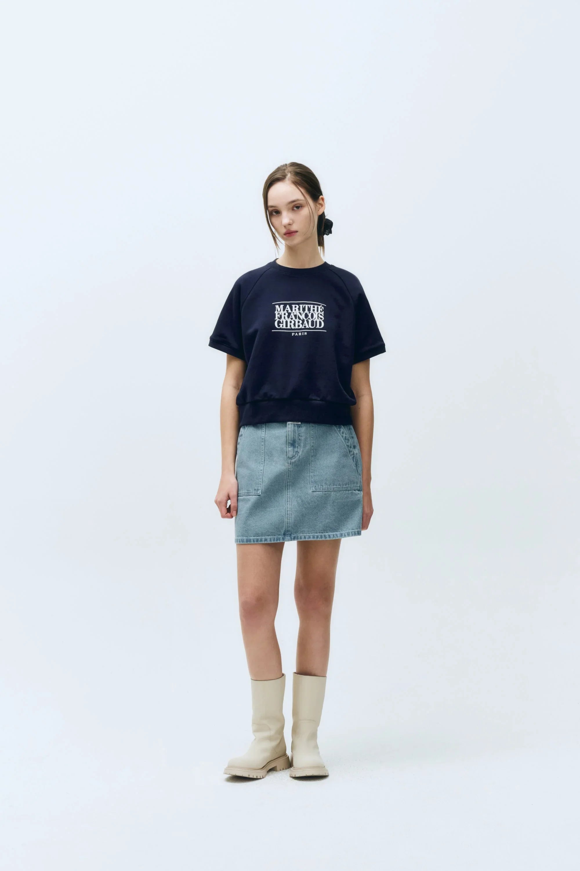 W Classic Logo Tee Navy