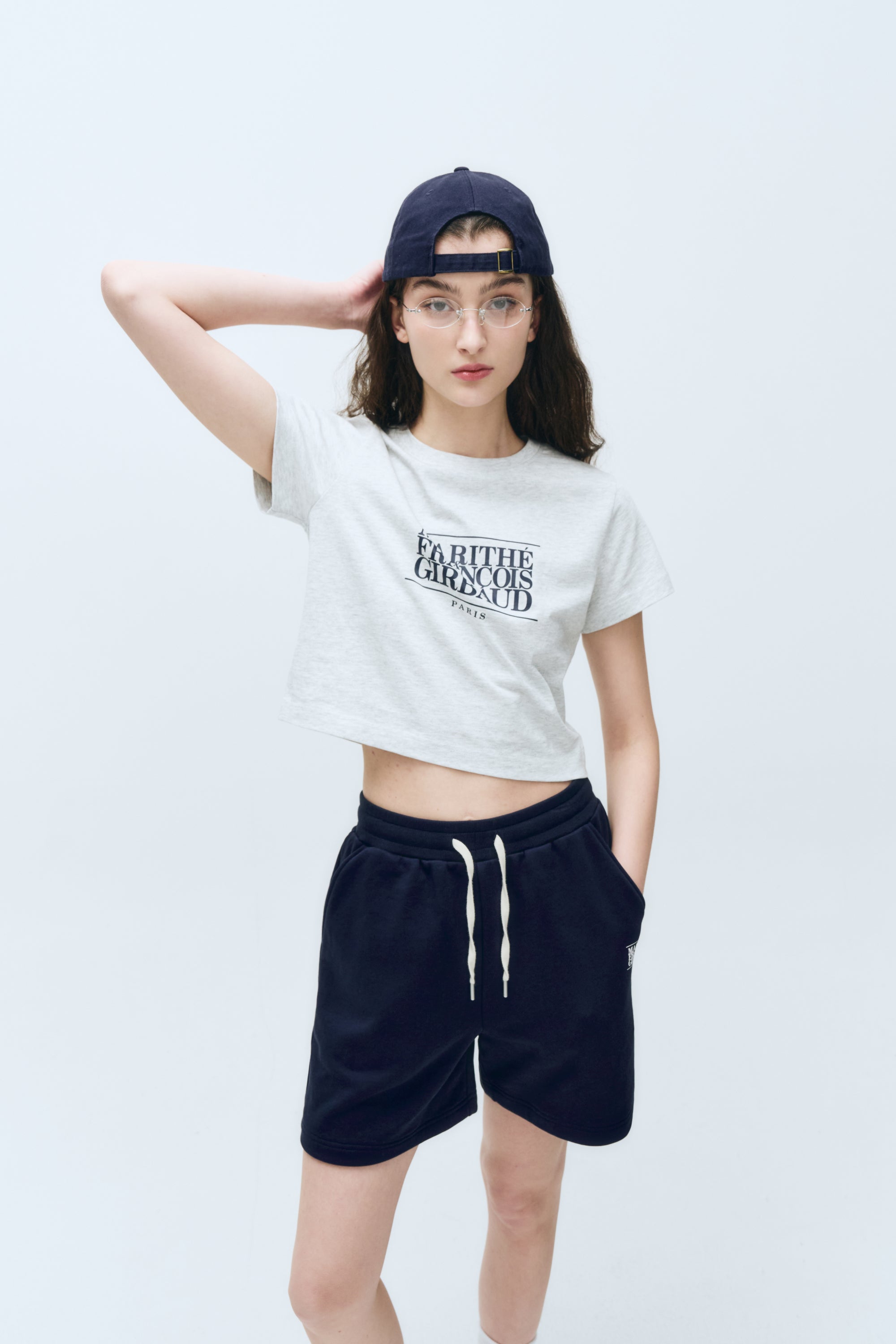 W Classic Logo Crop Tee White