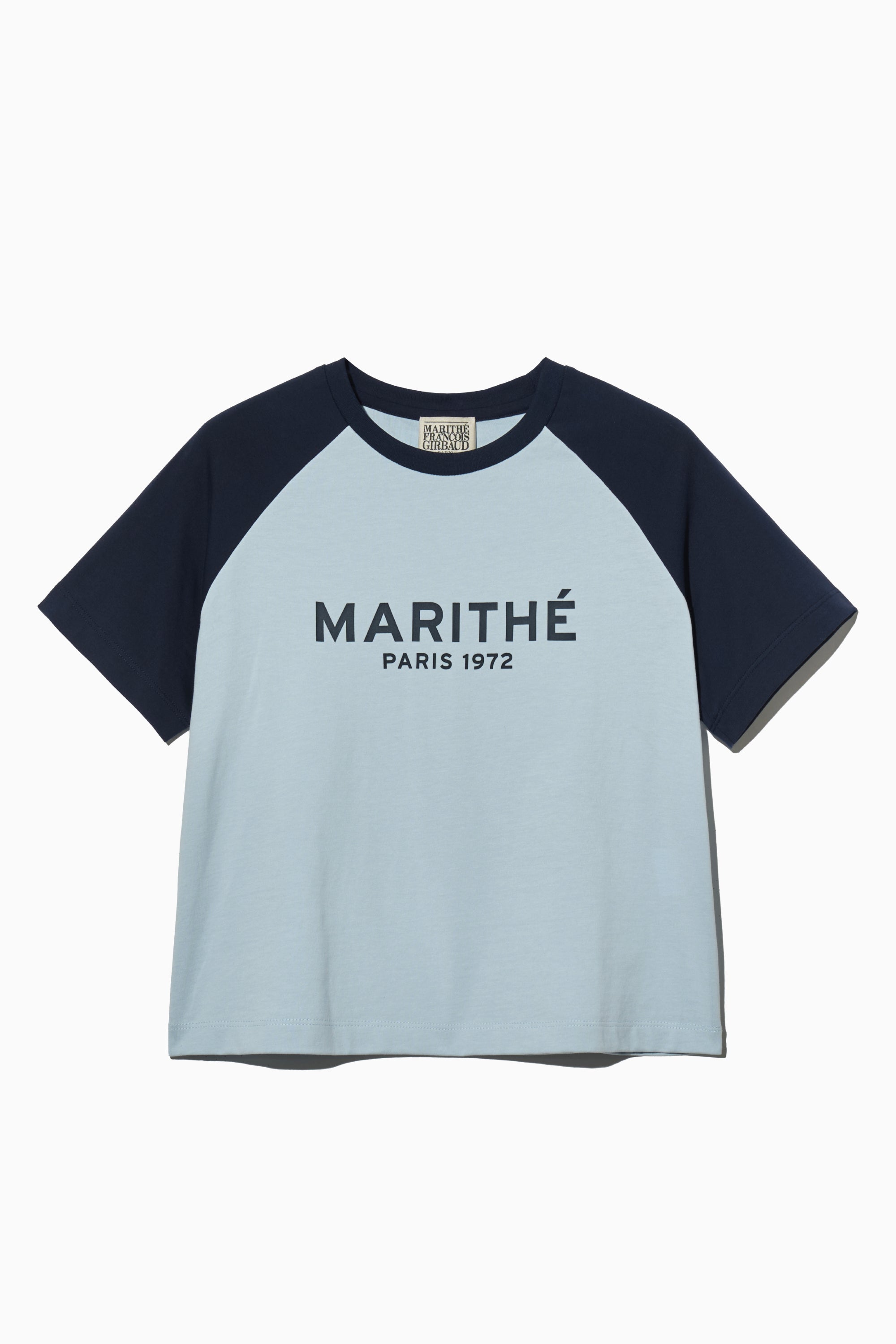 W Regular Logo Raglan Crop Tee Sky Blue