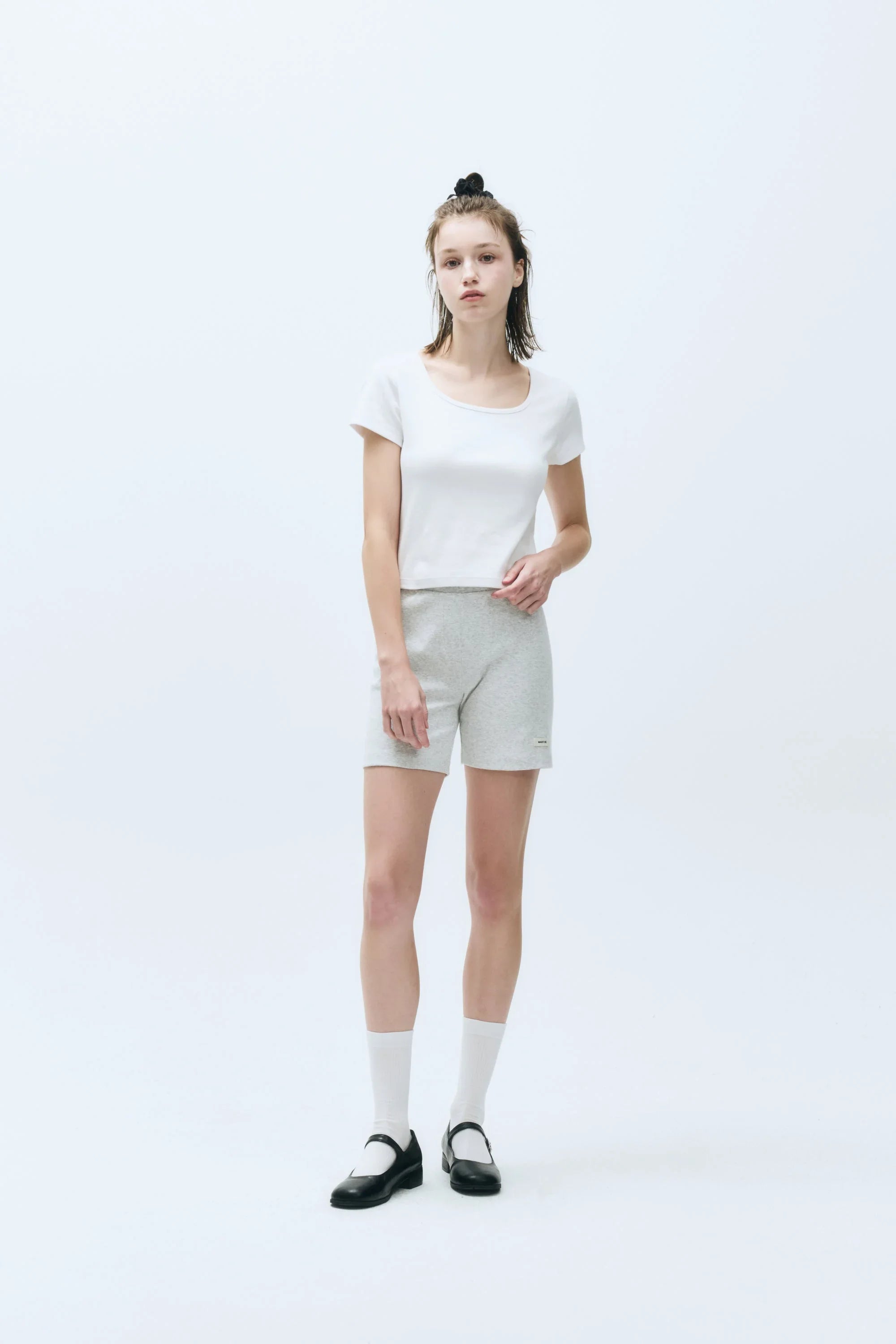 W Basic Crop Tee White