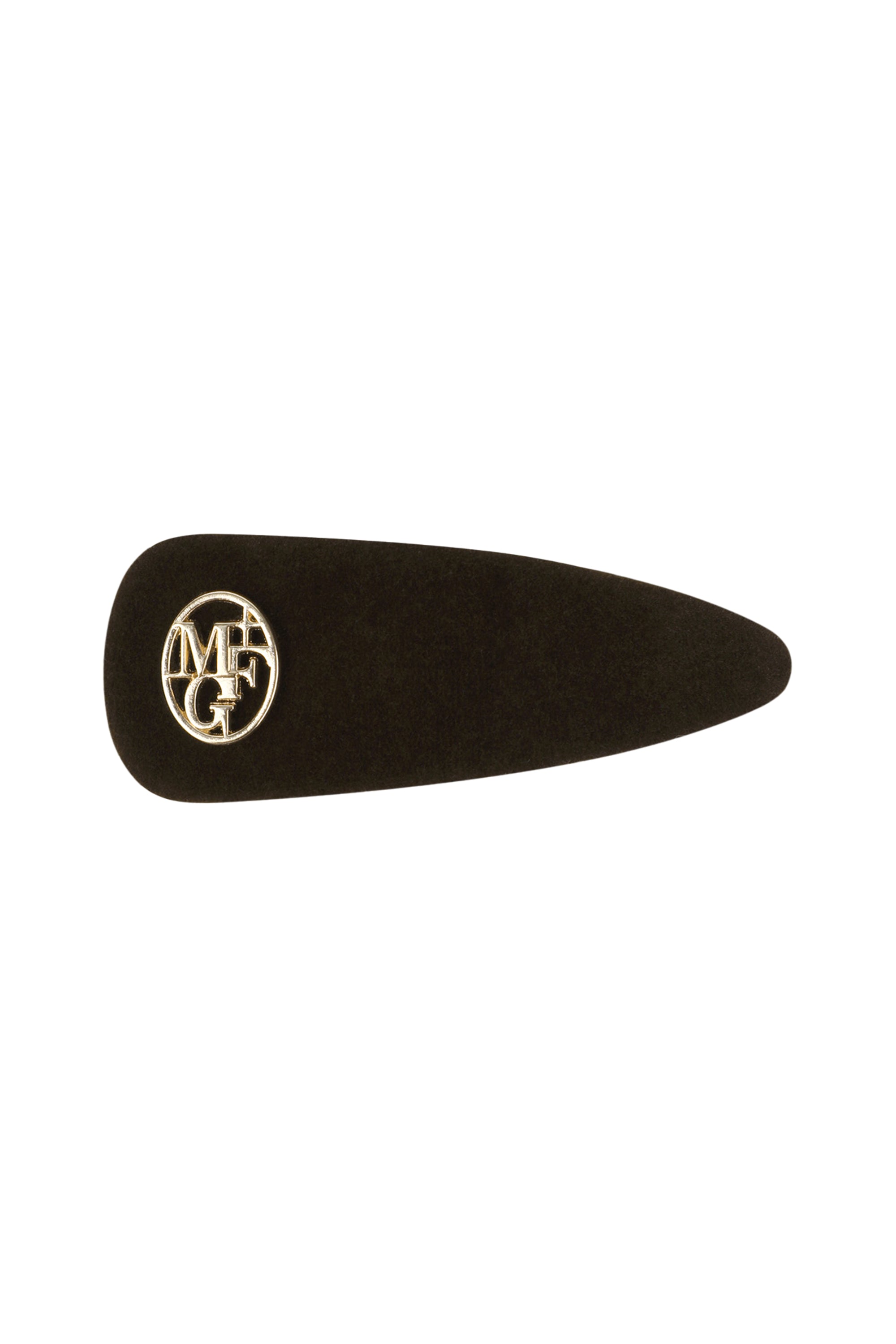 Circle Logo Velvet Hair Pin Brown