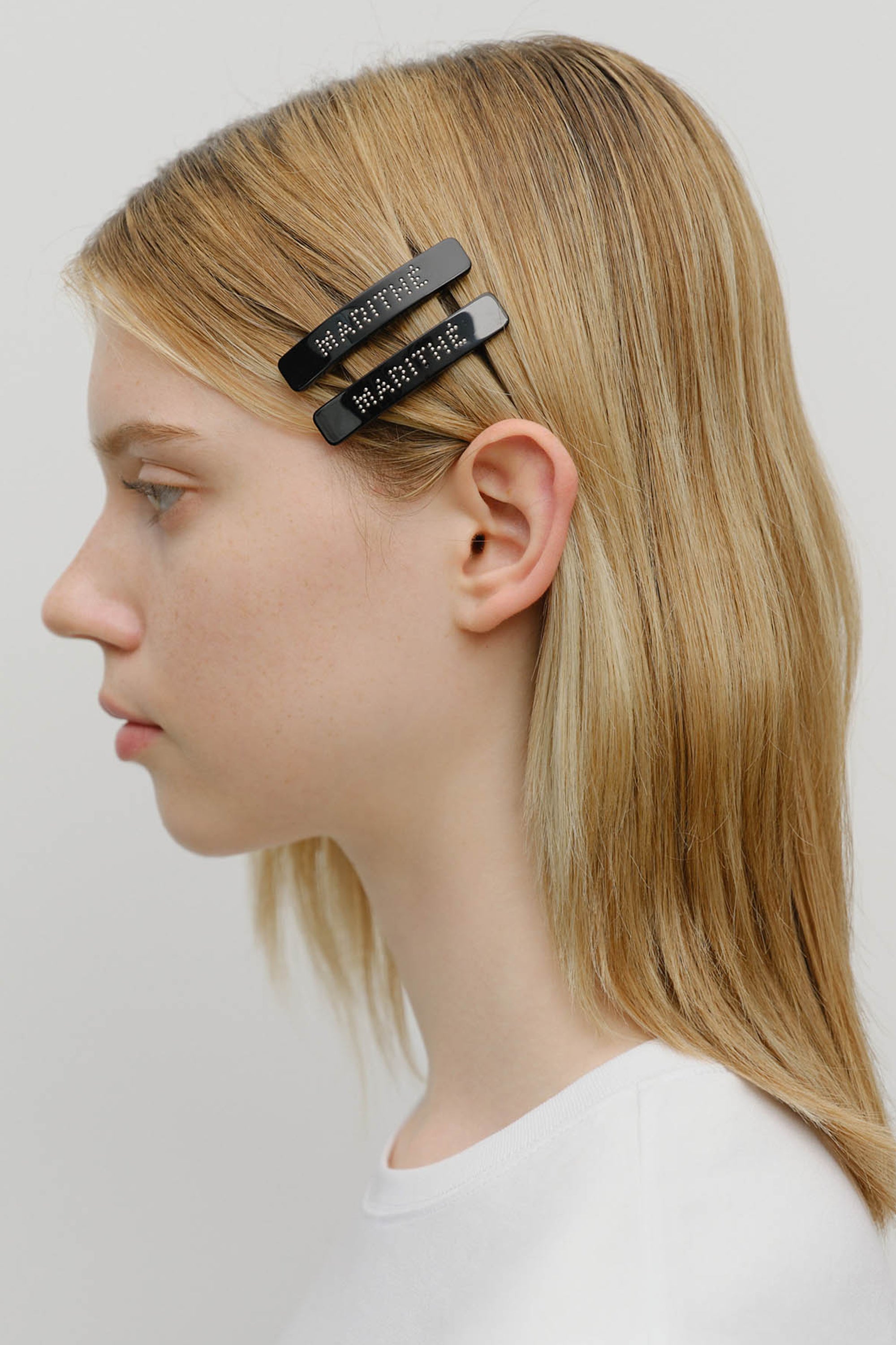 Reg Logo Metal Hair Pin 2Pack Black