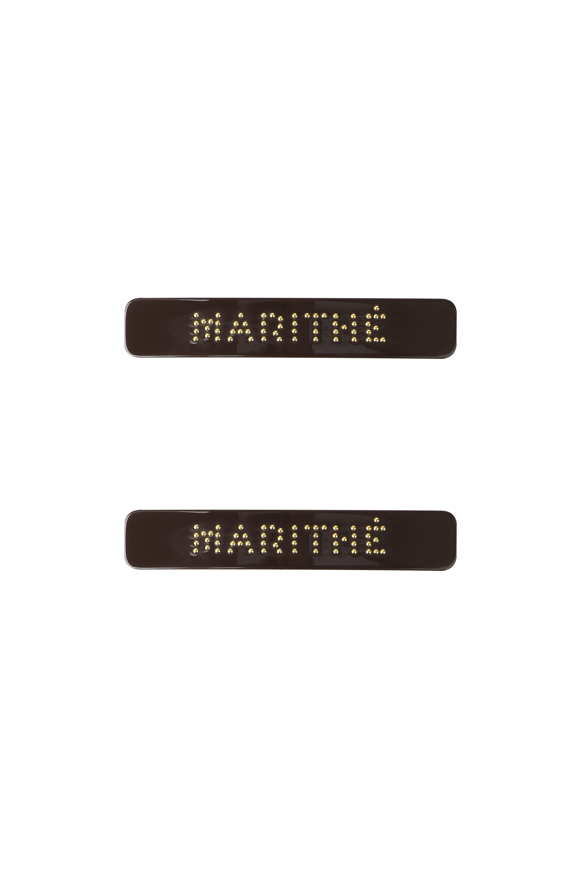 Reg Logo Metal Hair Pin 2Pack Brown