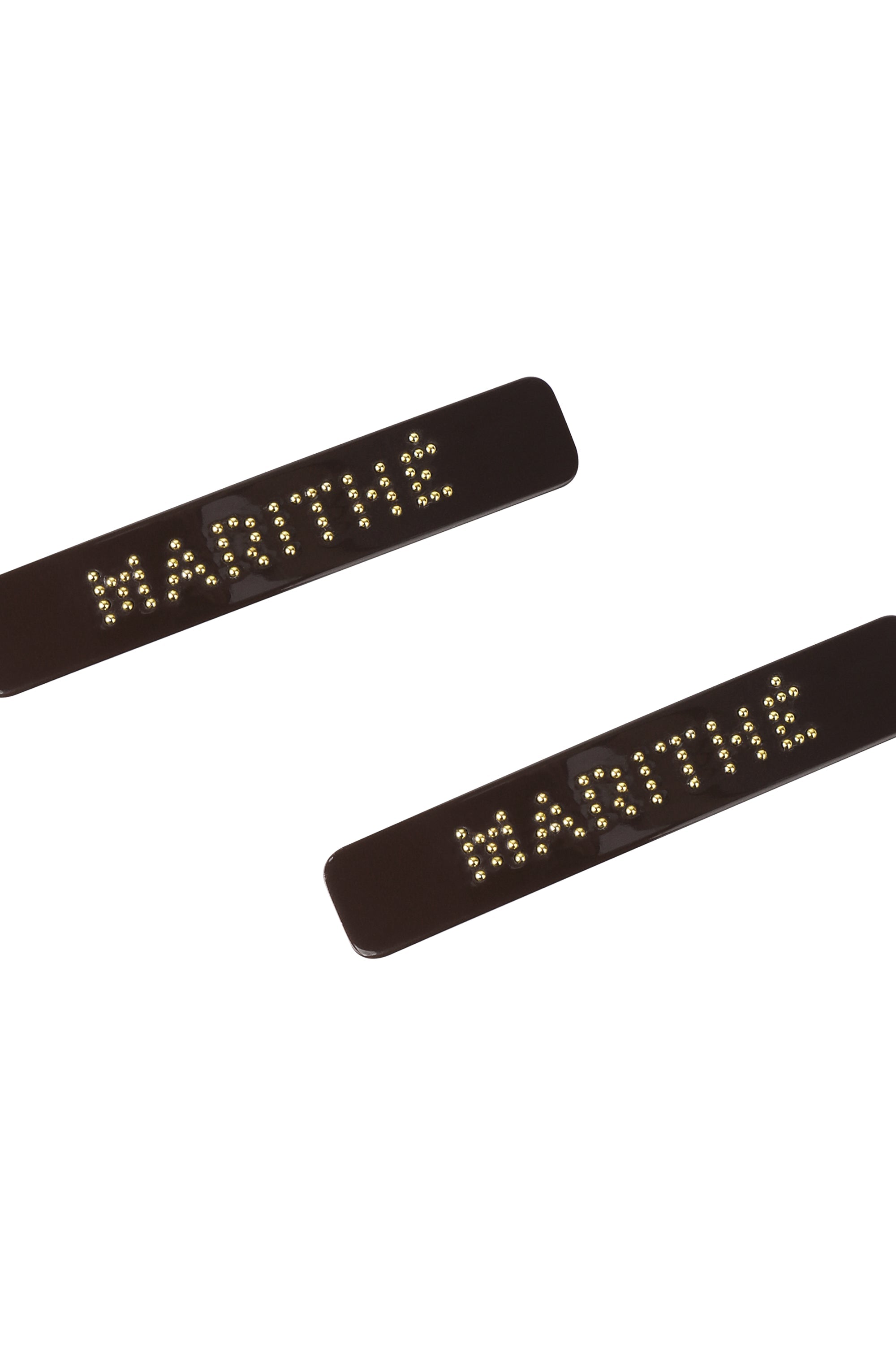 Reg Logo Metal Hair Pin 2Pack Brown
