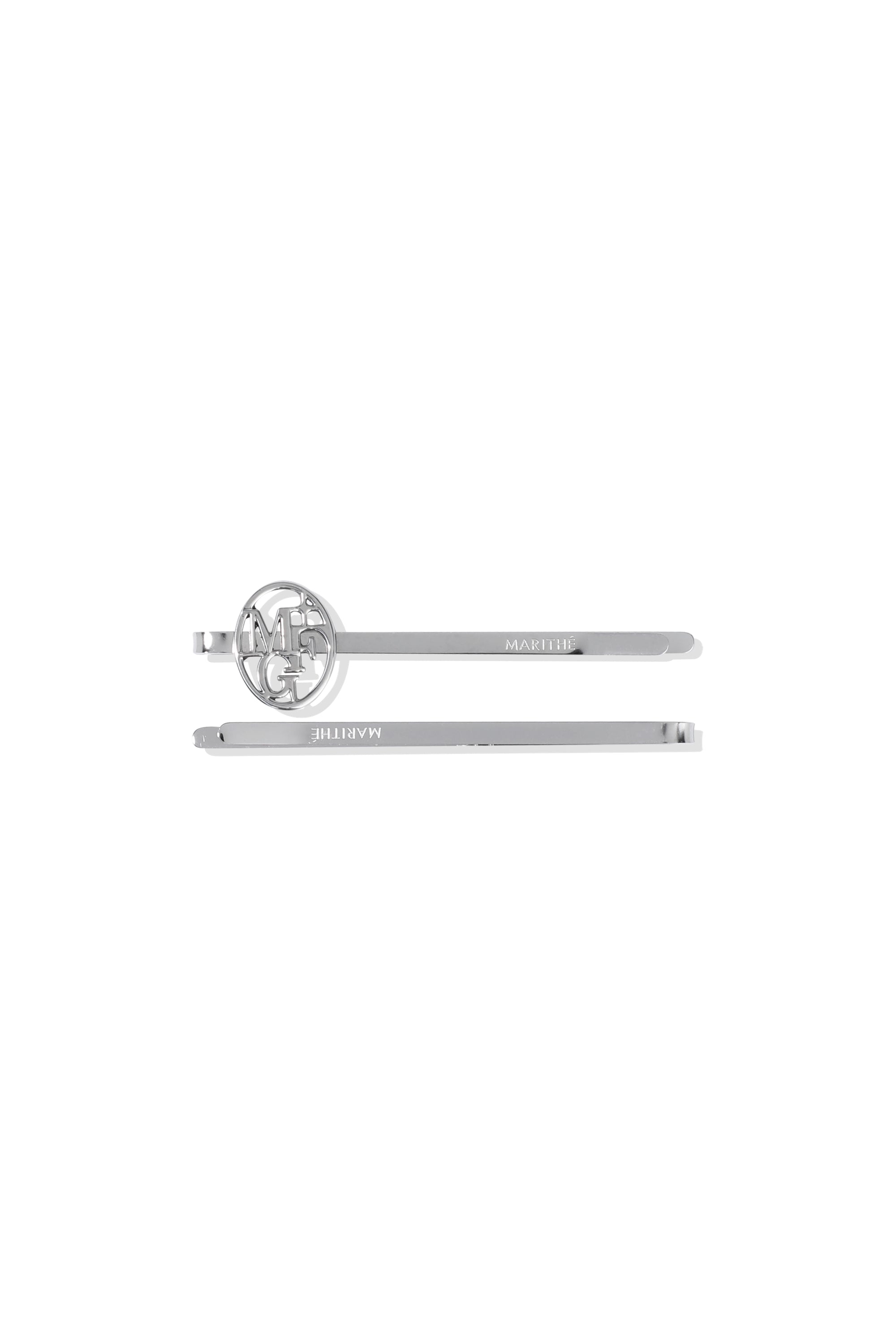 Cir Logo Metal Hair Pin 2Pack Silver