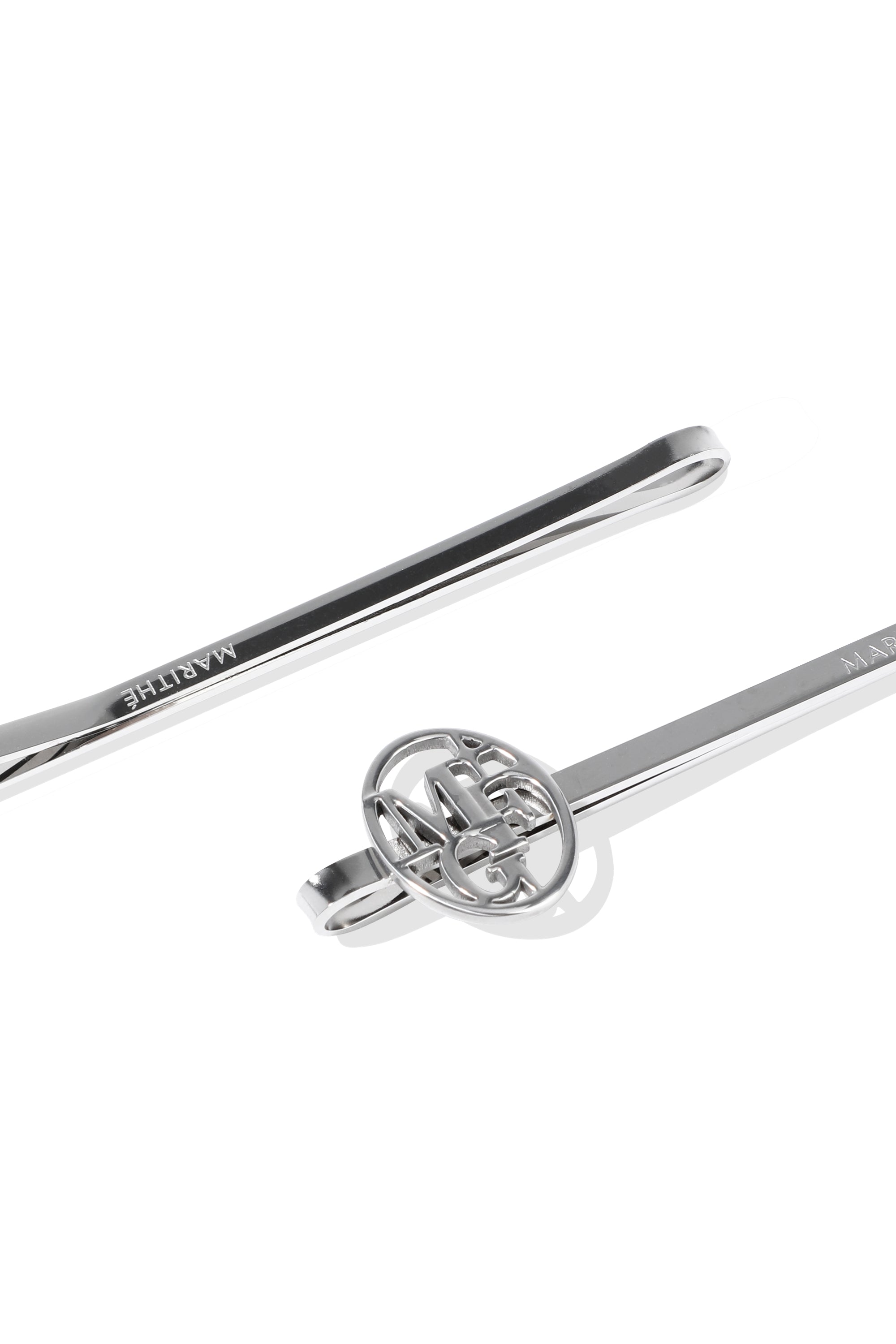 Cir Logo Metal Hair Pin 2Pack Silver