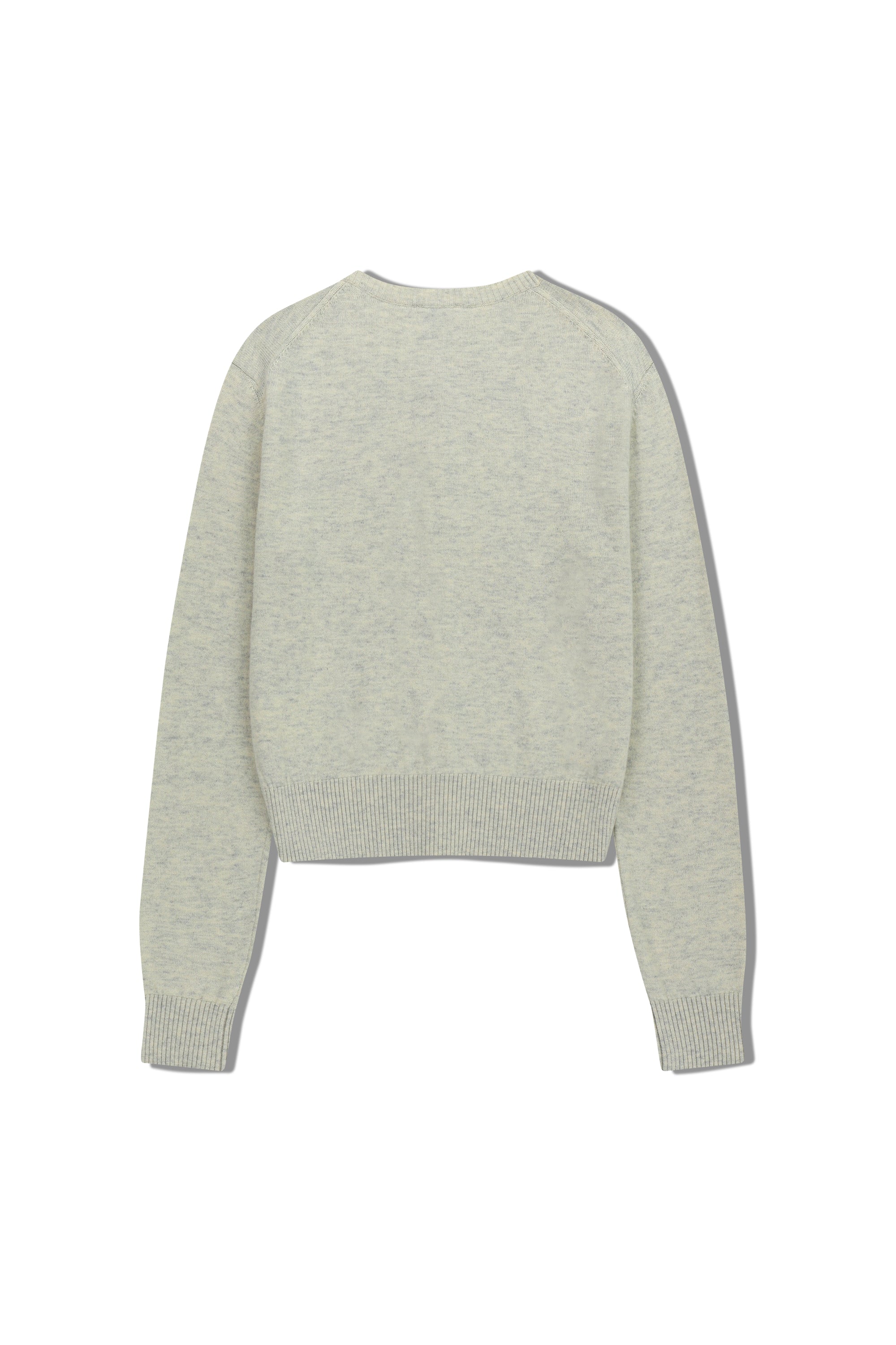 W Half Knit Round Neck Cardigan Set Up Oatmeal