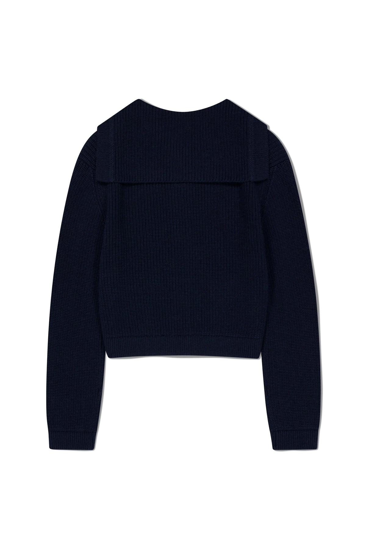 W Sailor Rib Knit Cardigan Navy