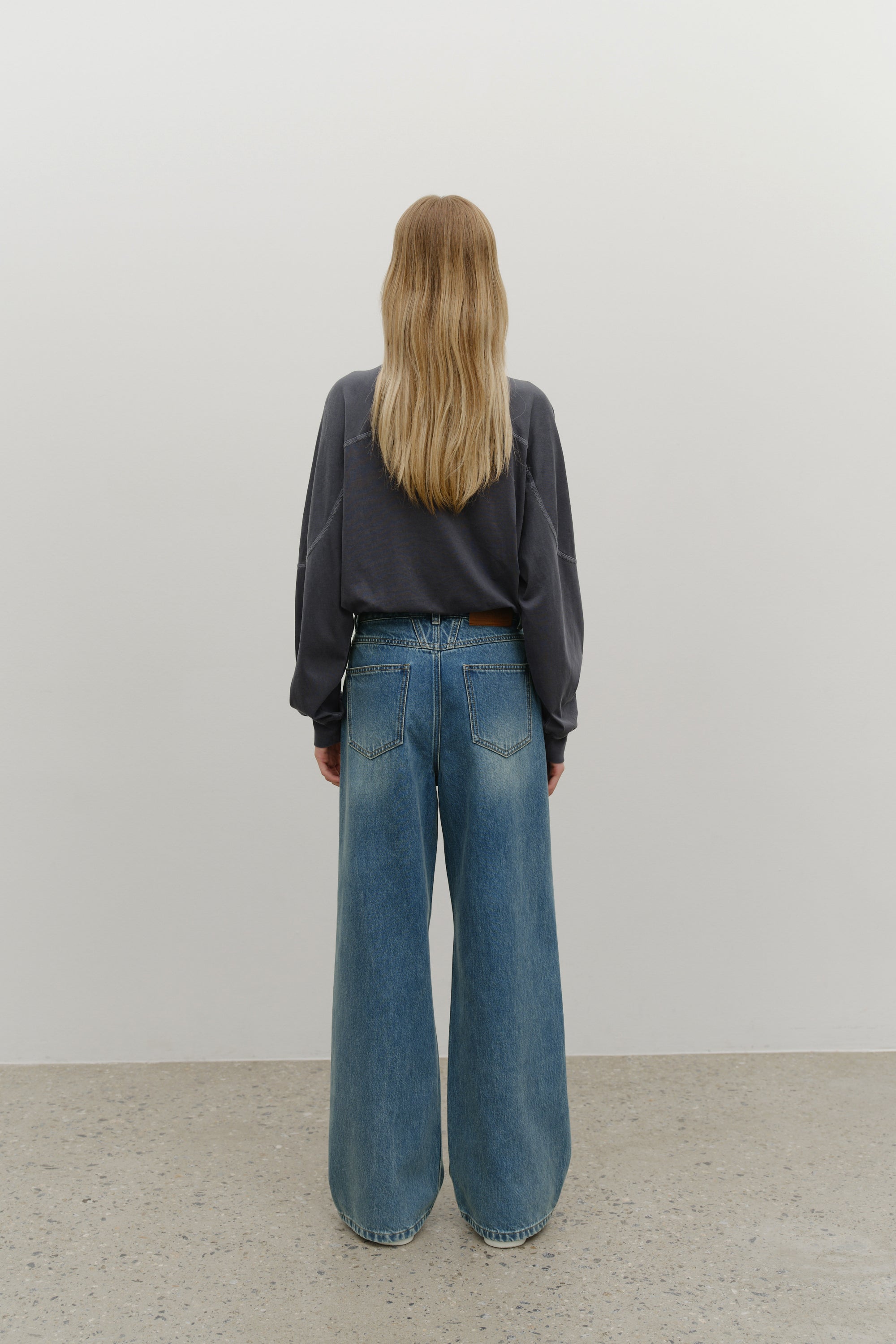 W Wide Denim Pants Blue