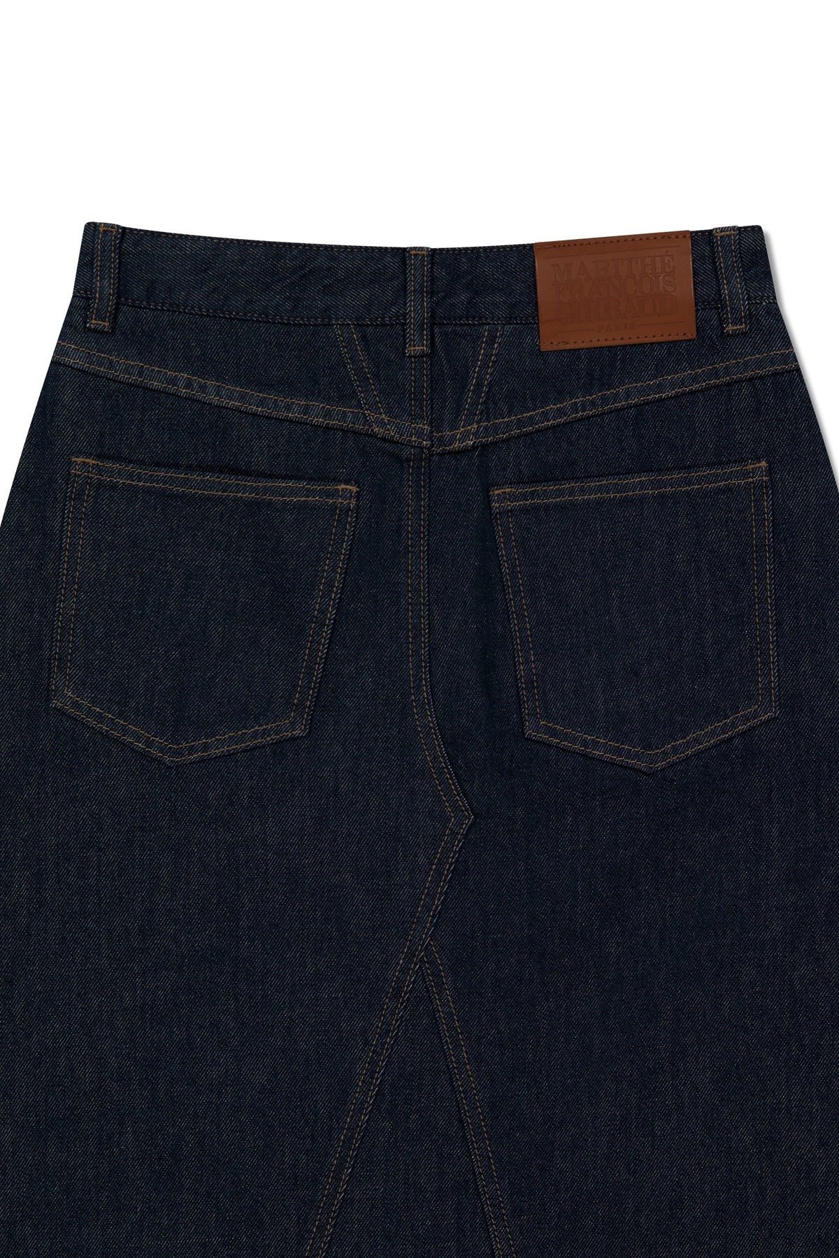 W A-Line Denim Midi Skirt Dark Blue