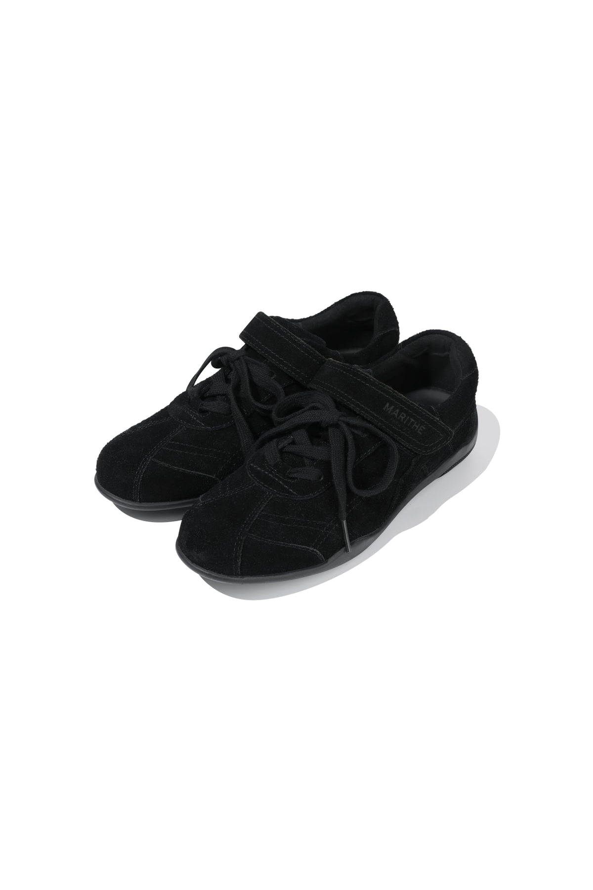 W Lace Up Suede Sneakers Black
