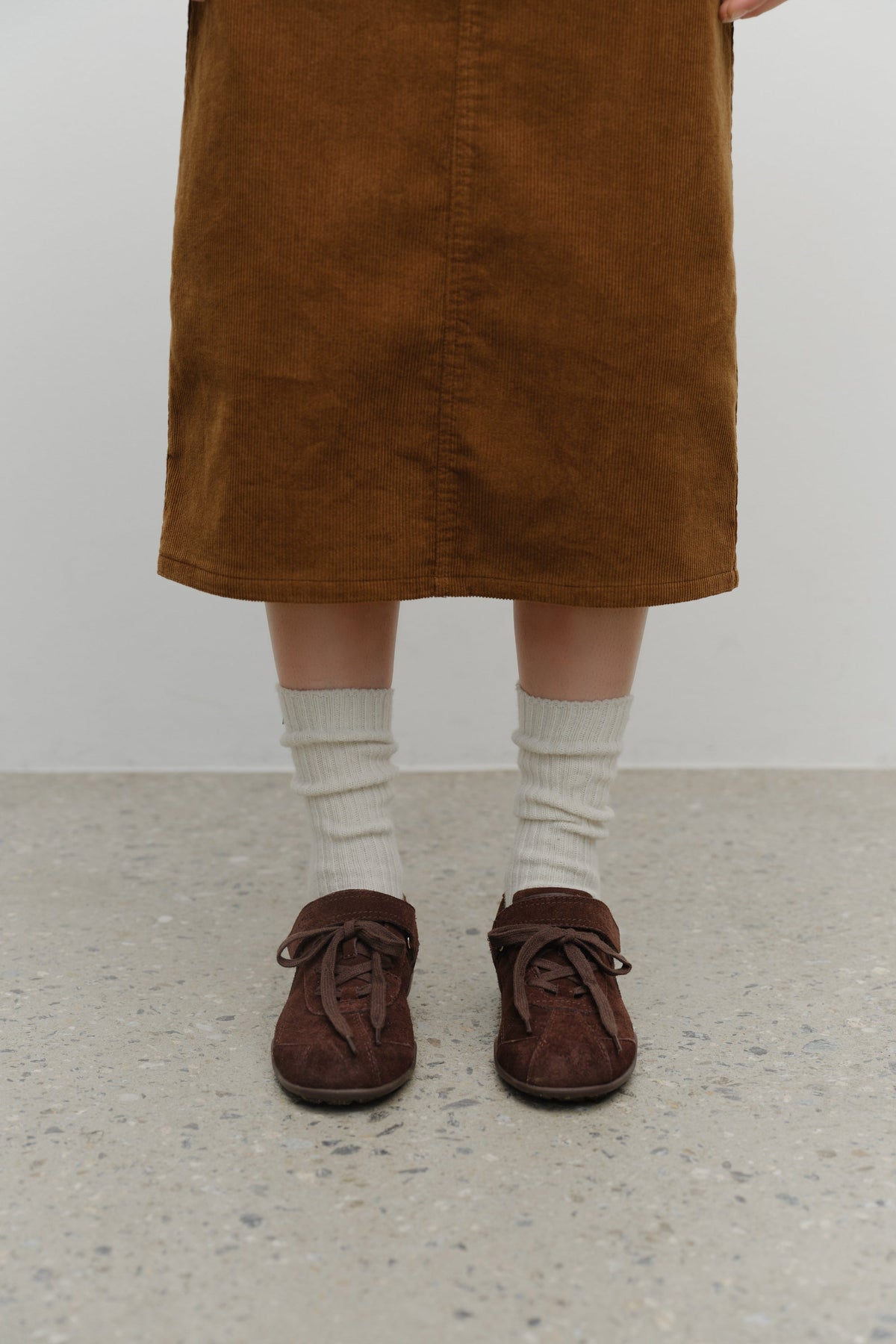 W Lace Up Suede Sneakers Brown