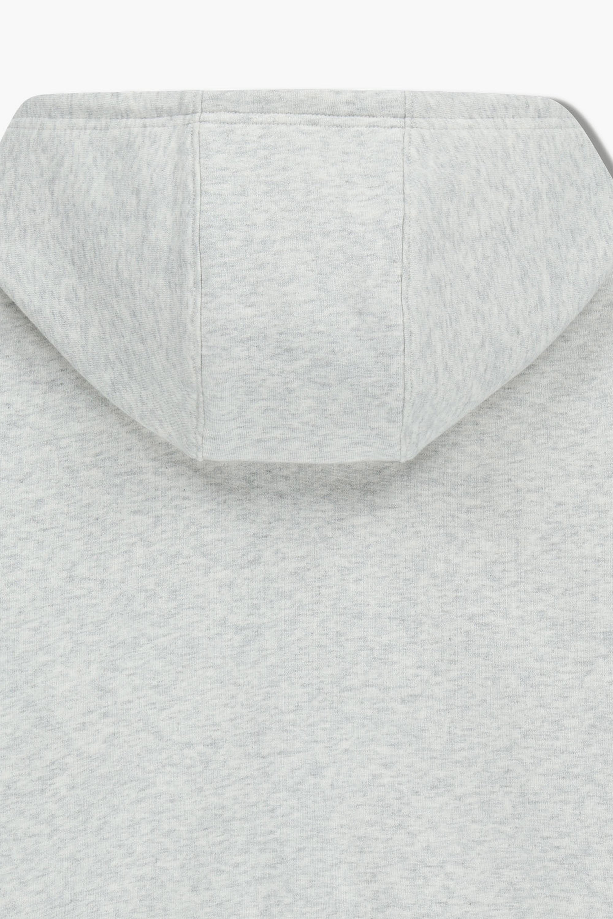 W Lace Applique Crop Hoodie Zipup Light Heather Gray