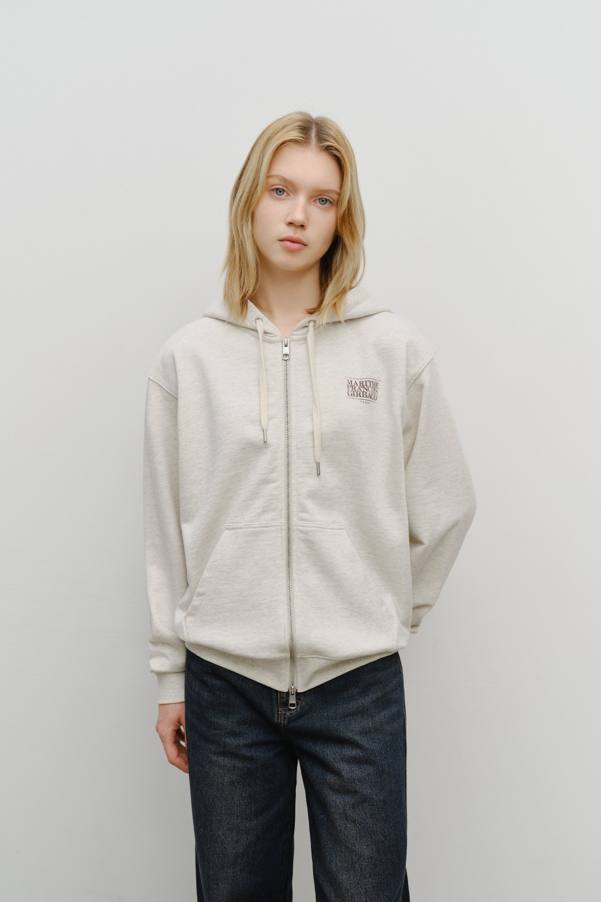 Classic Logo Hoodie Zipup Oatmeal