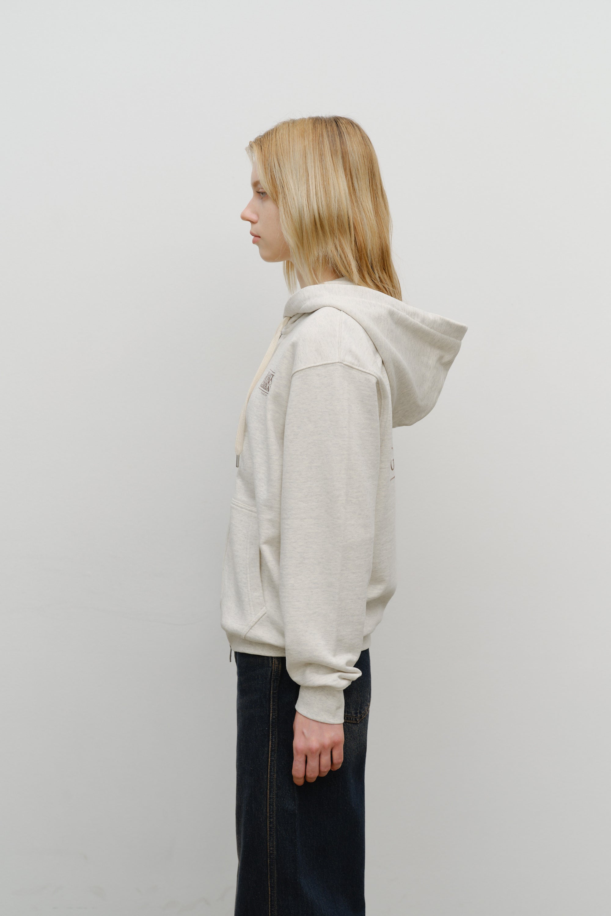 Classic Logo Hoodie Zipup Oatmeal