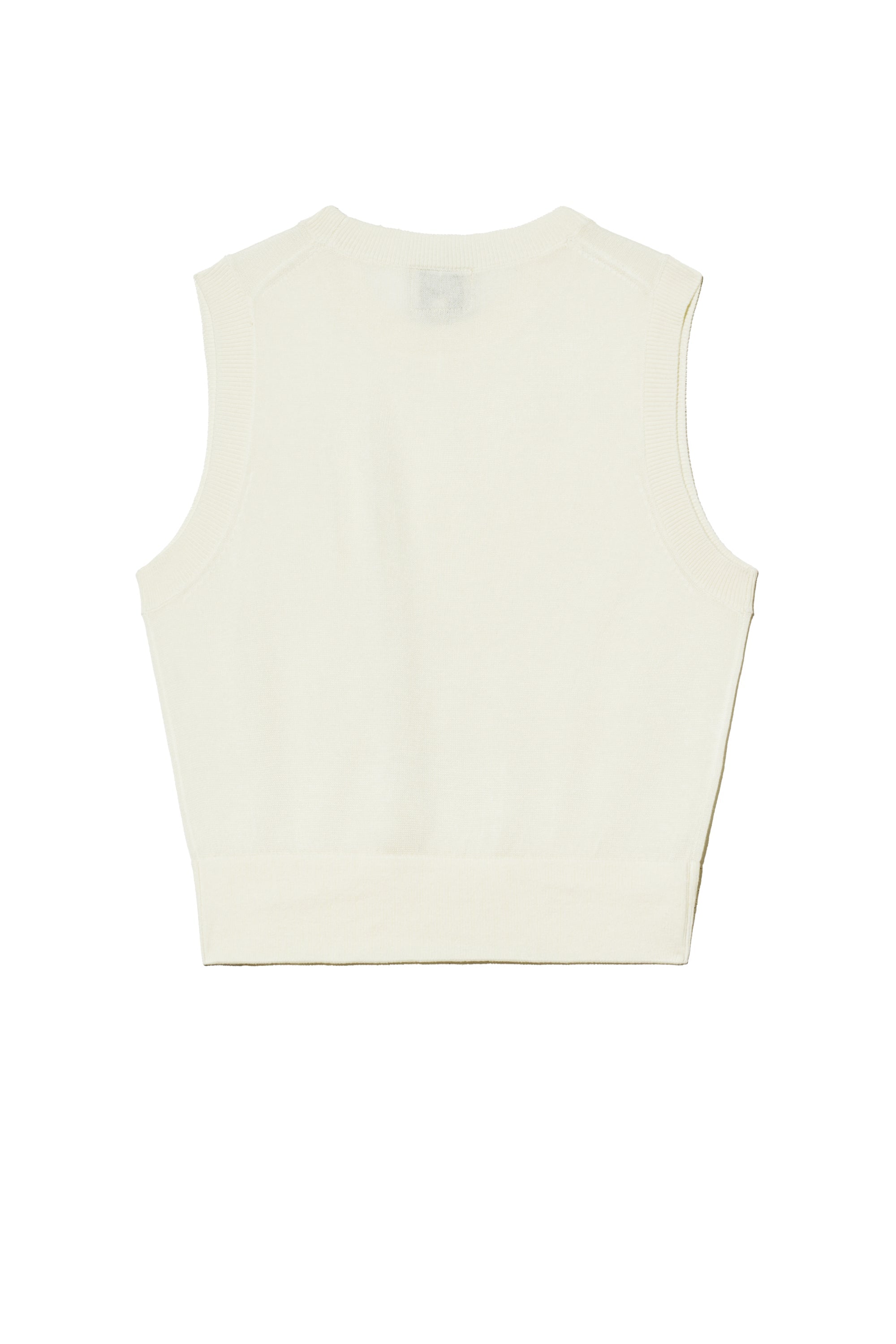 W Circle Logo Knit Vest Ivory