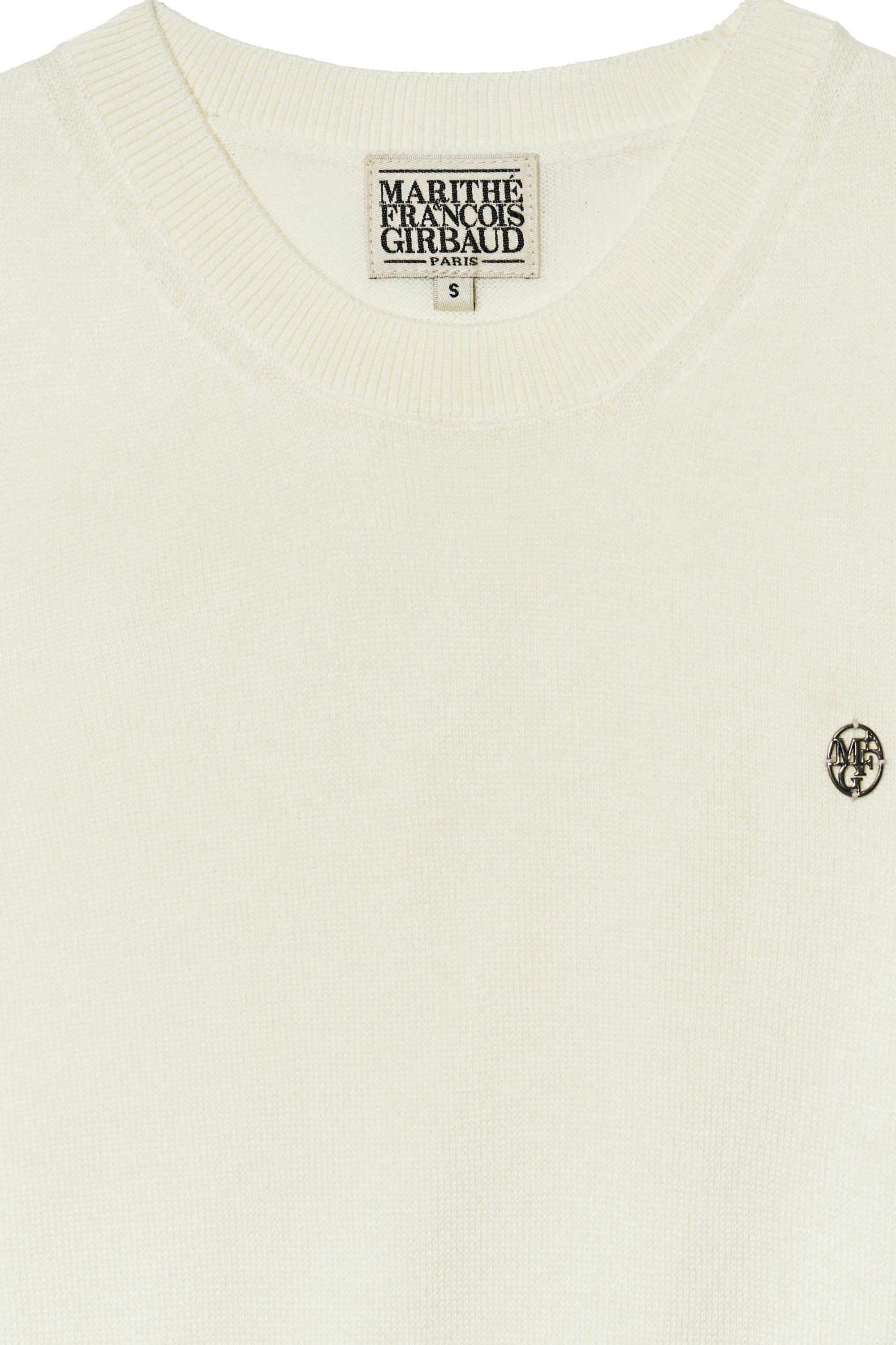 W Circle Logo Knit Vest Ivory
