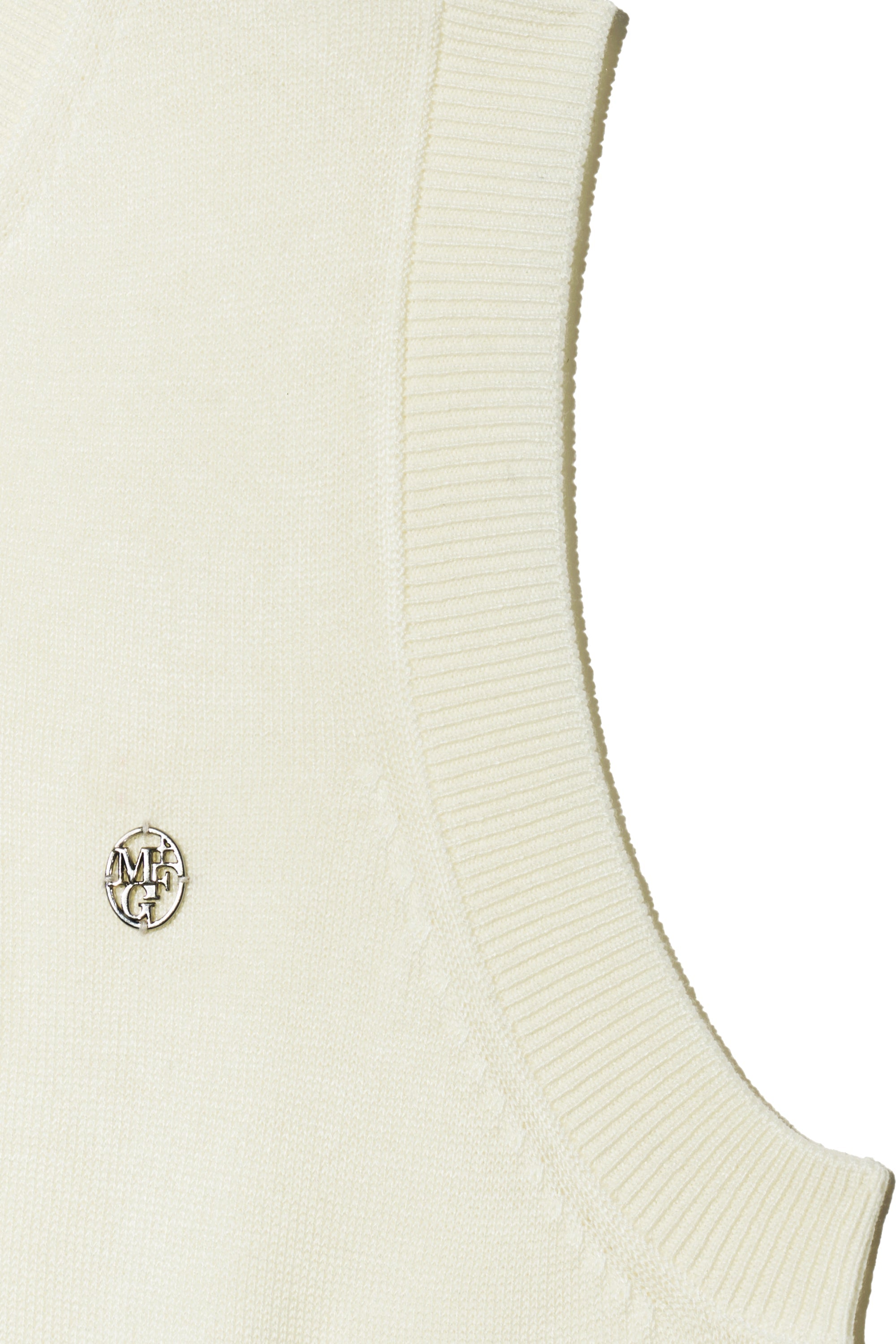 W Circle Logo Knit Vest Ivory