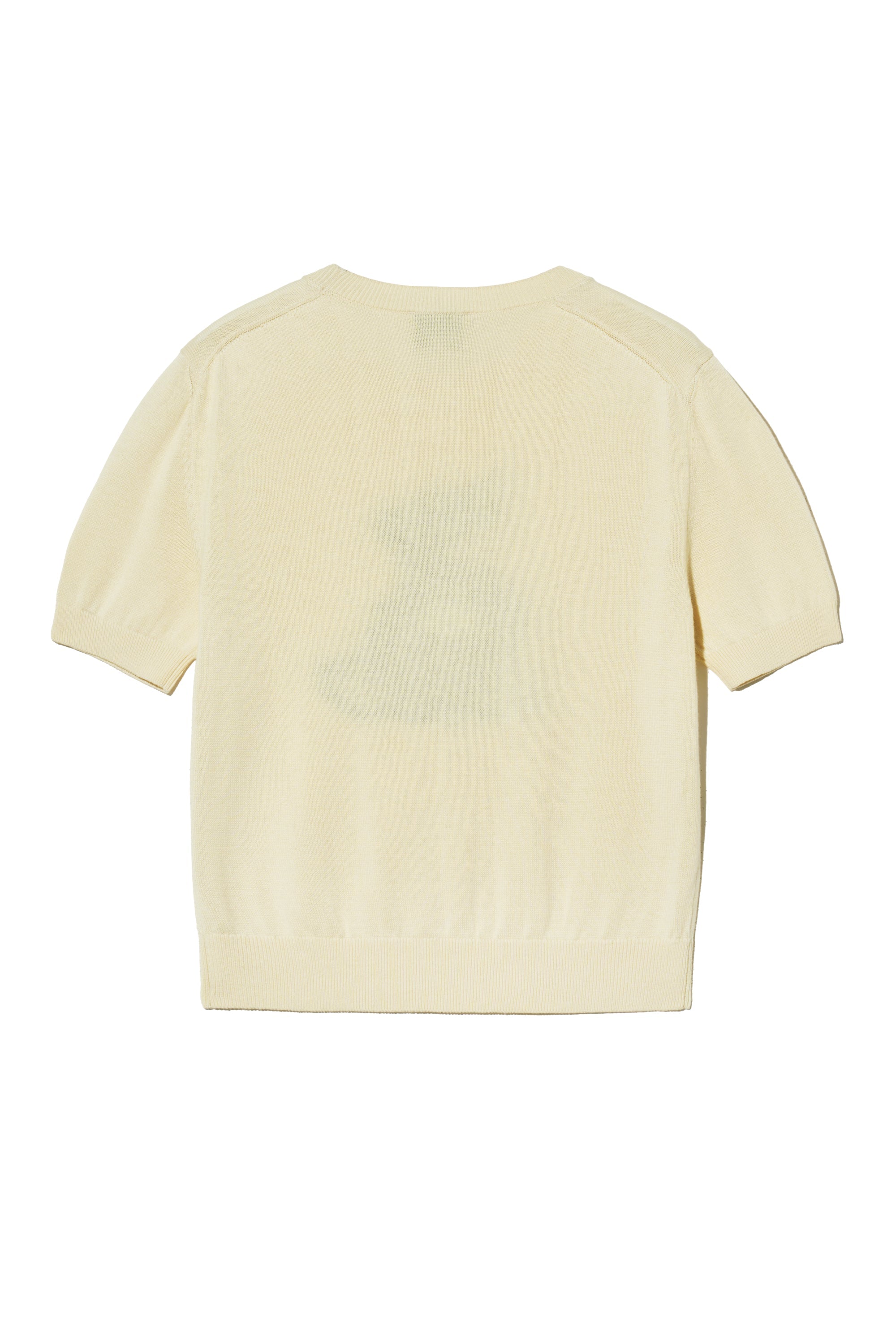 W Doodle Bear Half Knit Ivory