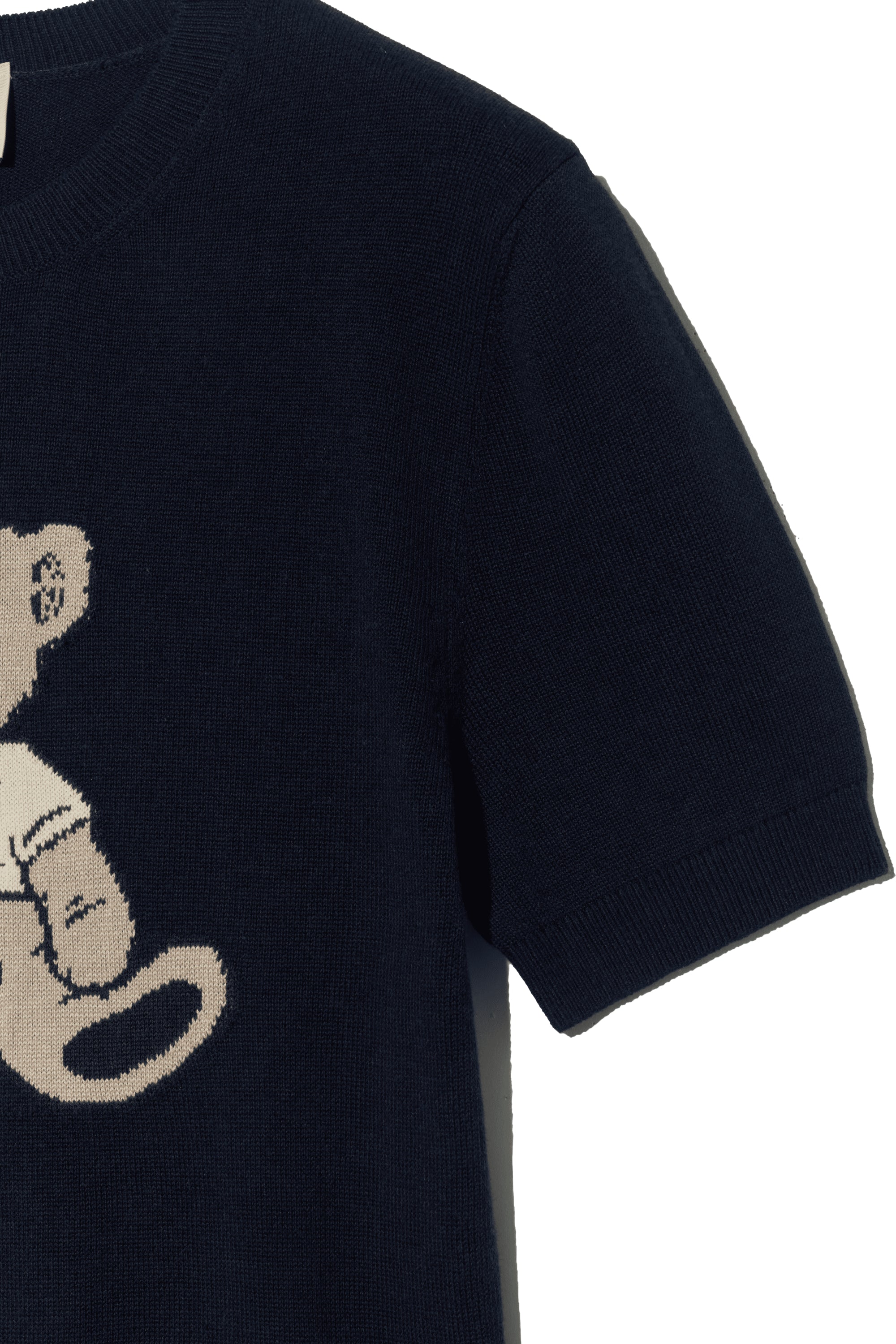 W Doodle Bear Half Knit Navy