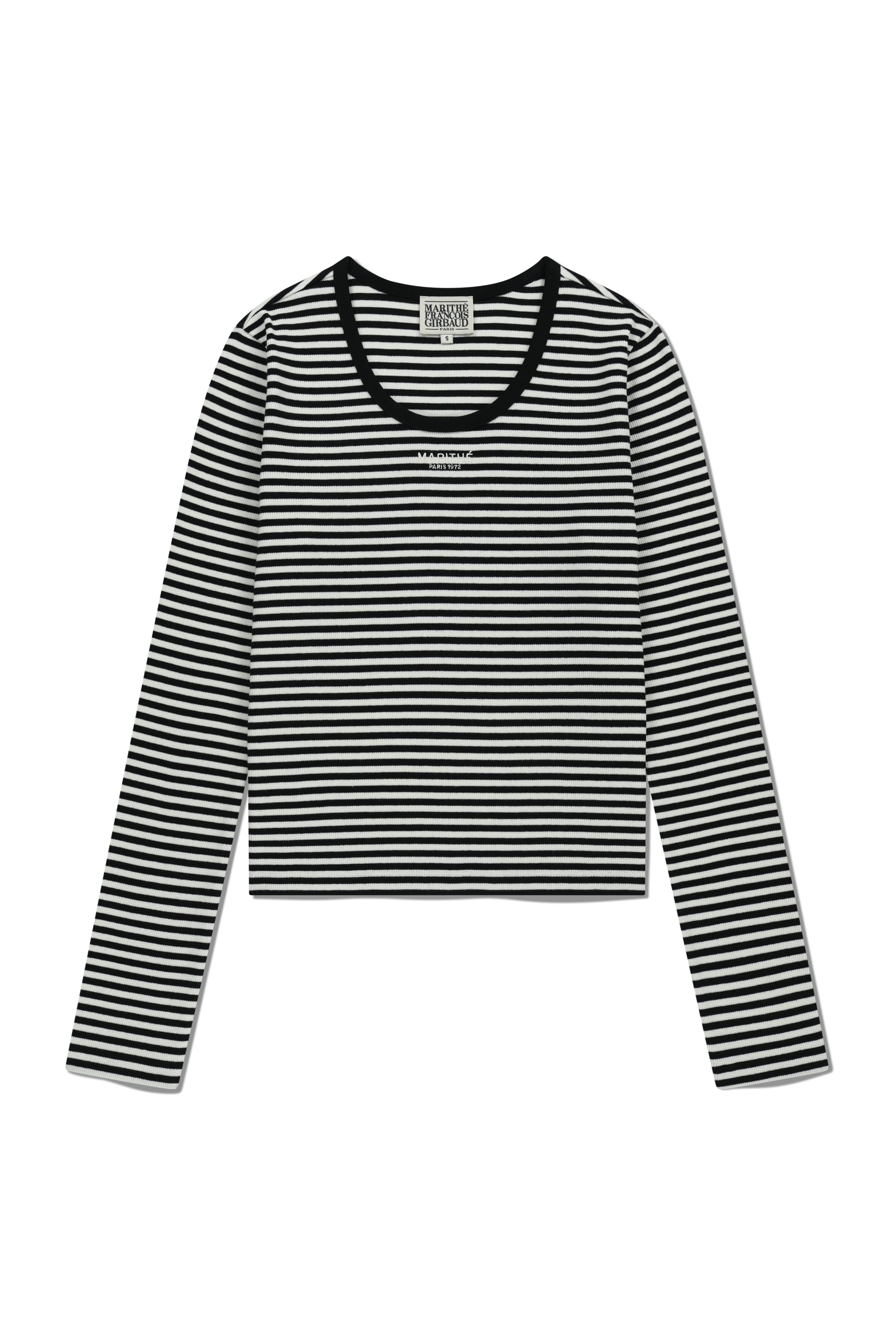 W Deep Neck Long Sleeve Black