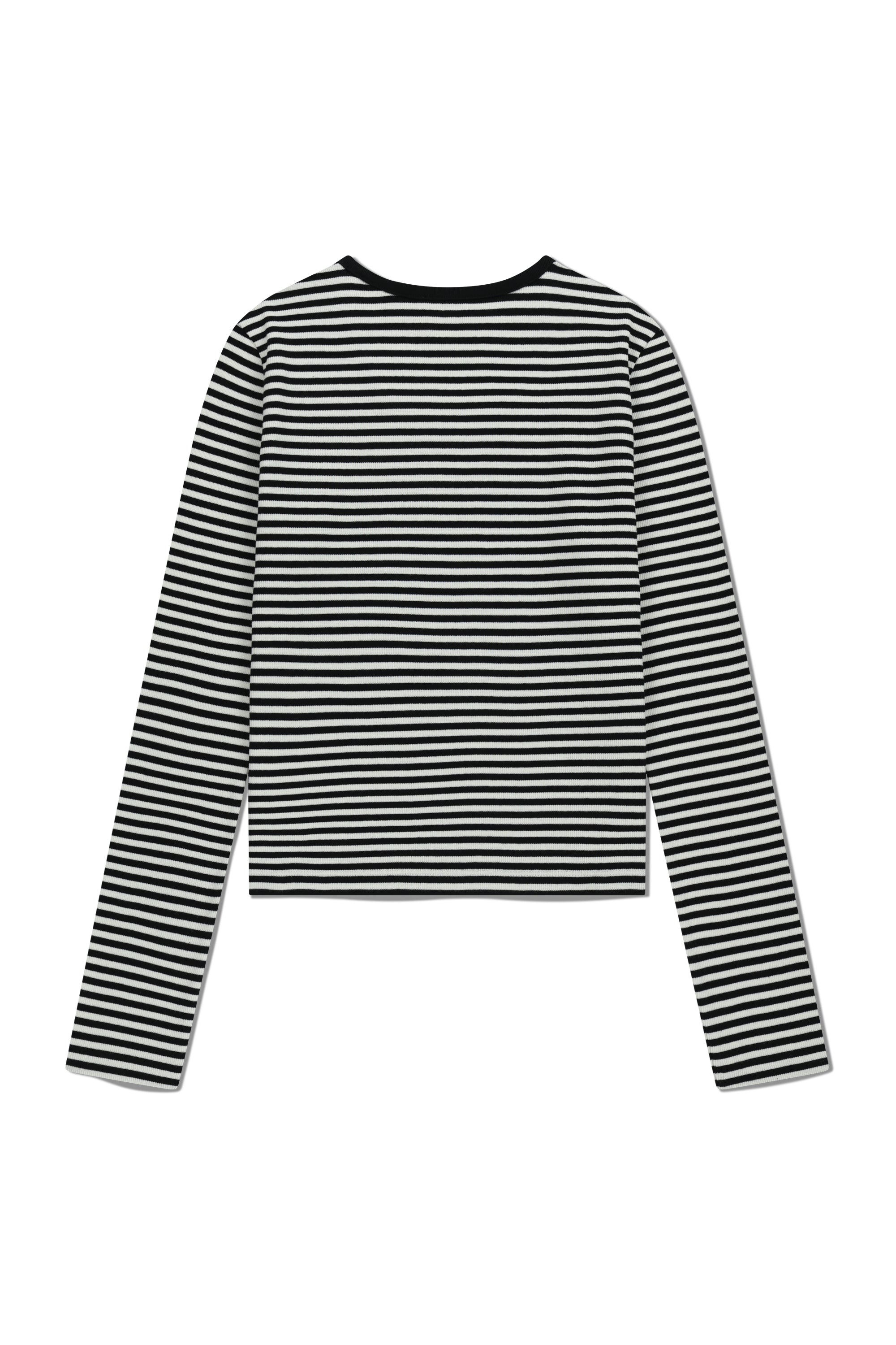 W Deep Neck Long Sleeve Black