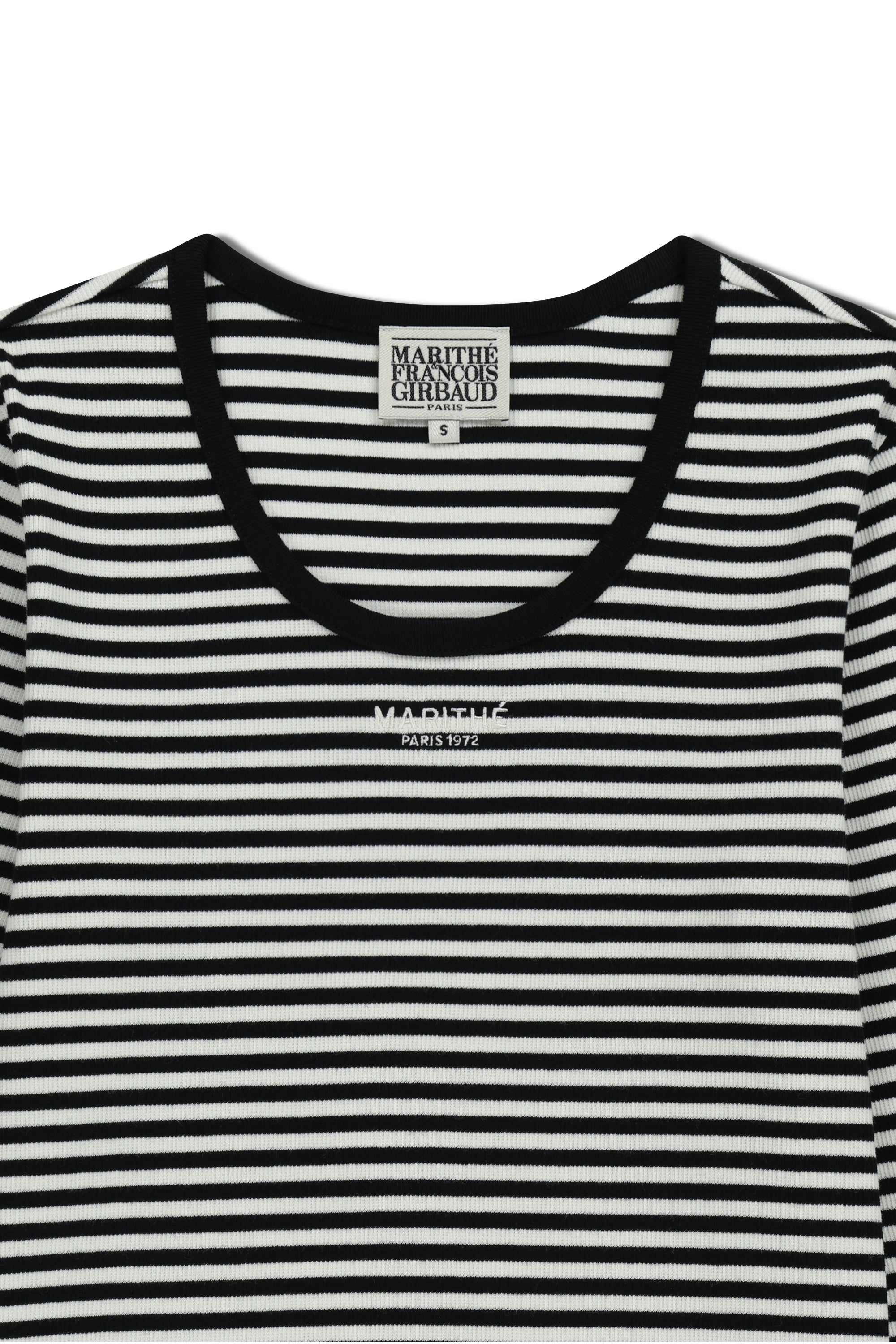 W Deep Neck Long Sleeve Black