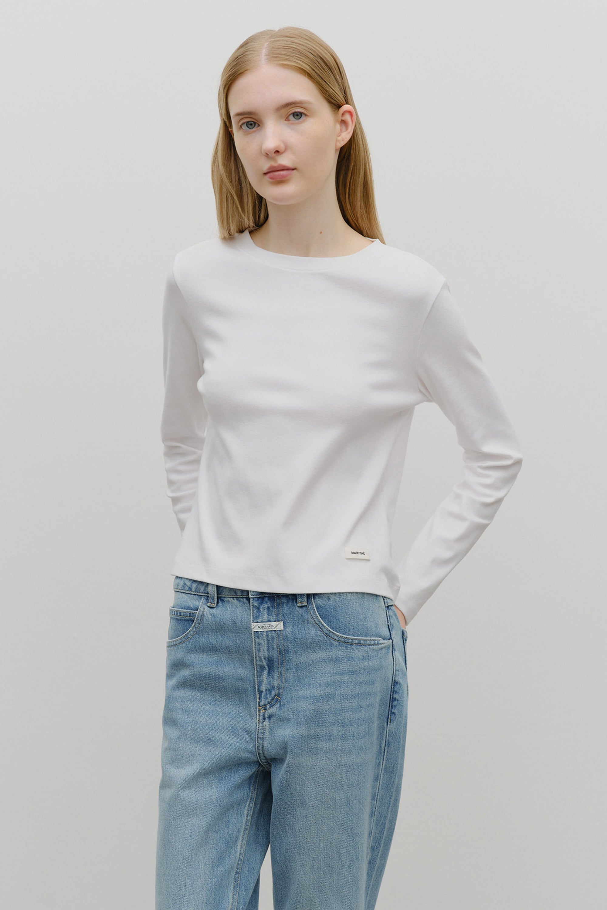 W Basic Long Sleeve  White