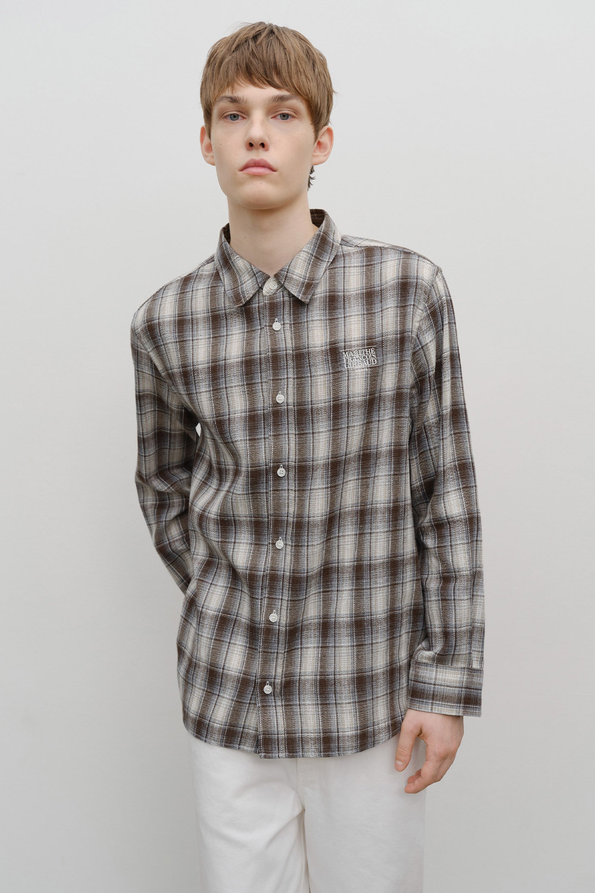 Classic Logo Ombre Check Shirt Brown