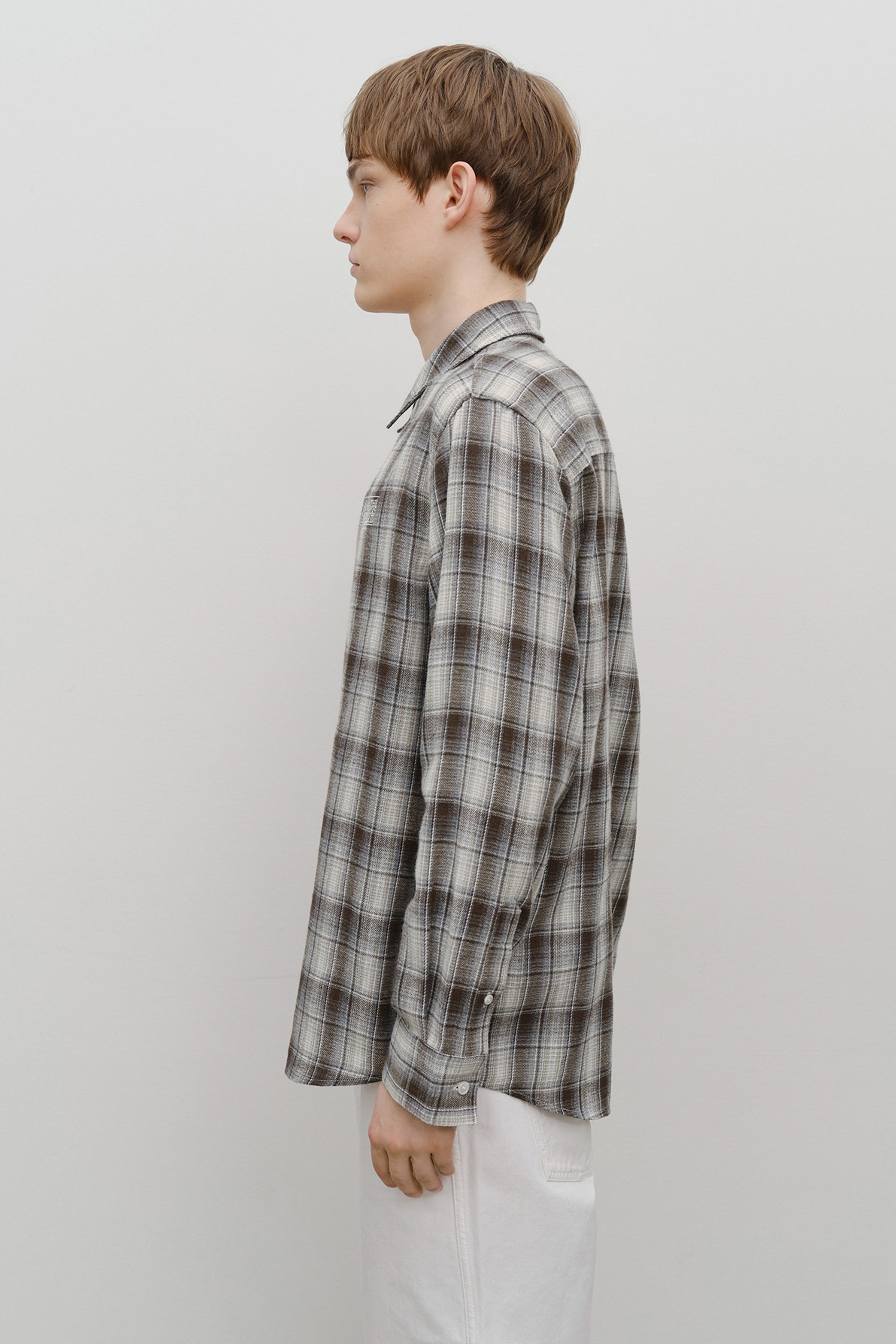 Classic Logo Ombre Check Shirt Brown