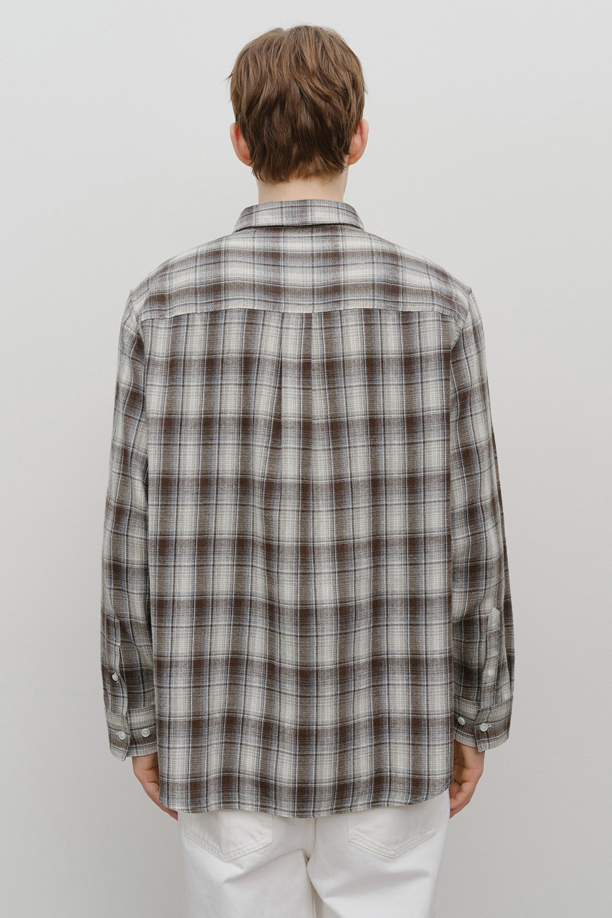 Classic Logo Ombre Check Shirt Brown