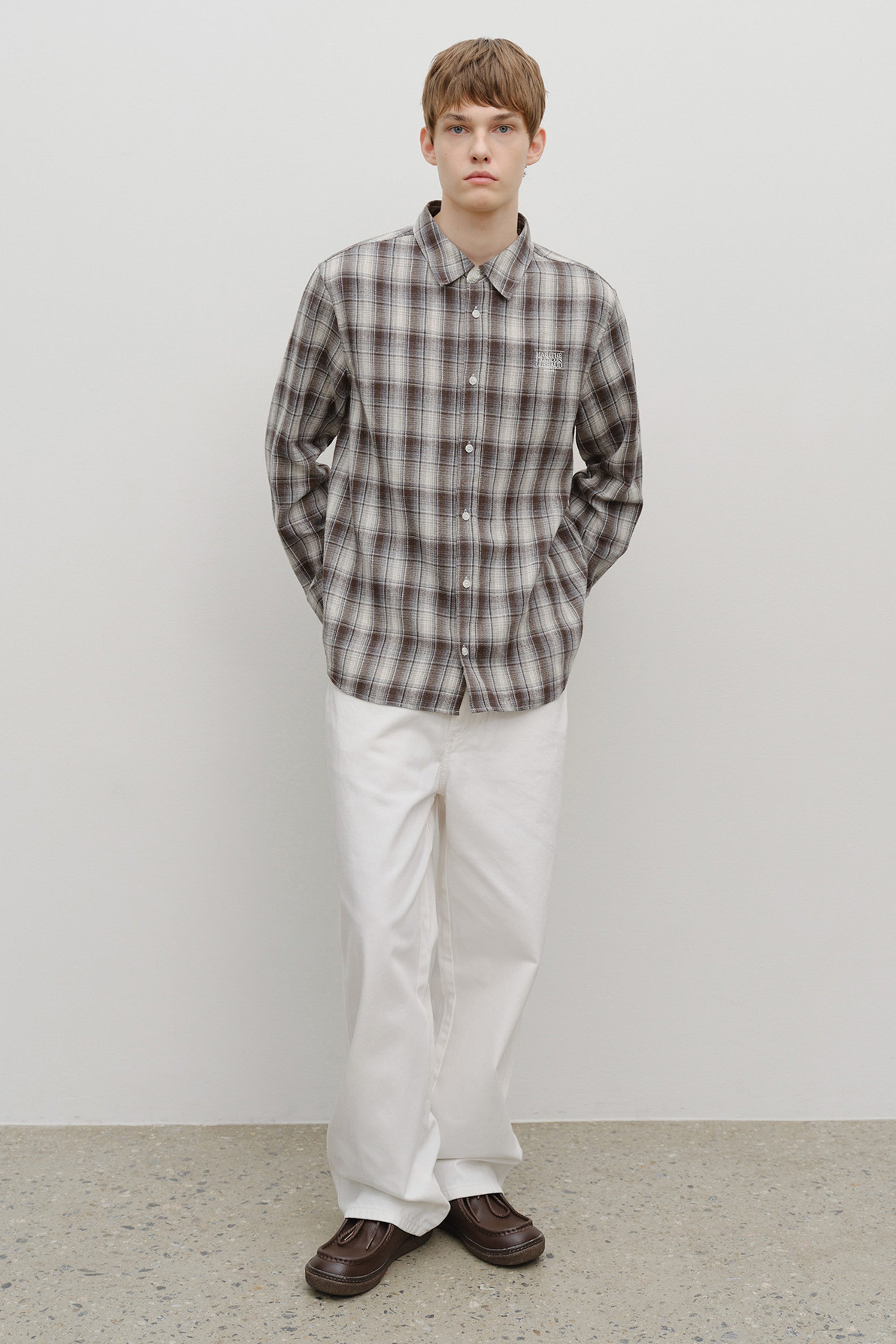 Classic Logo Ombre Check Shirt Brown