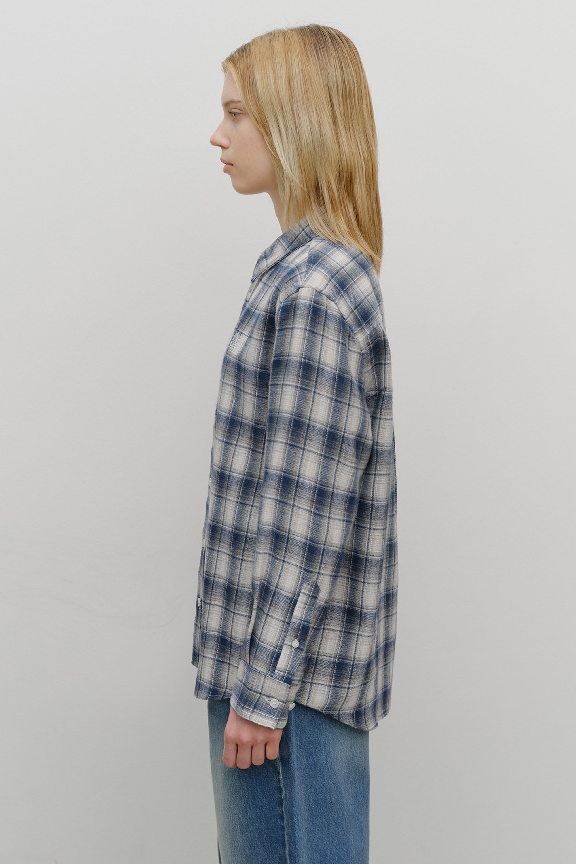 Classic Logo Ombre Check Shirt Navy