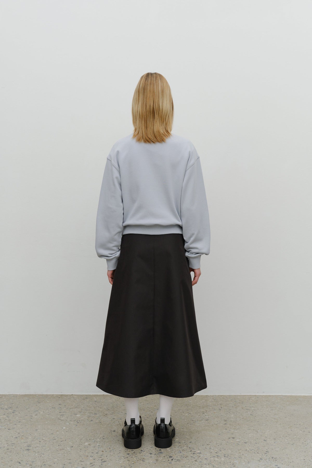 W Semi Flare Skirt Black