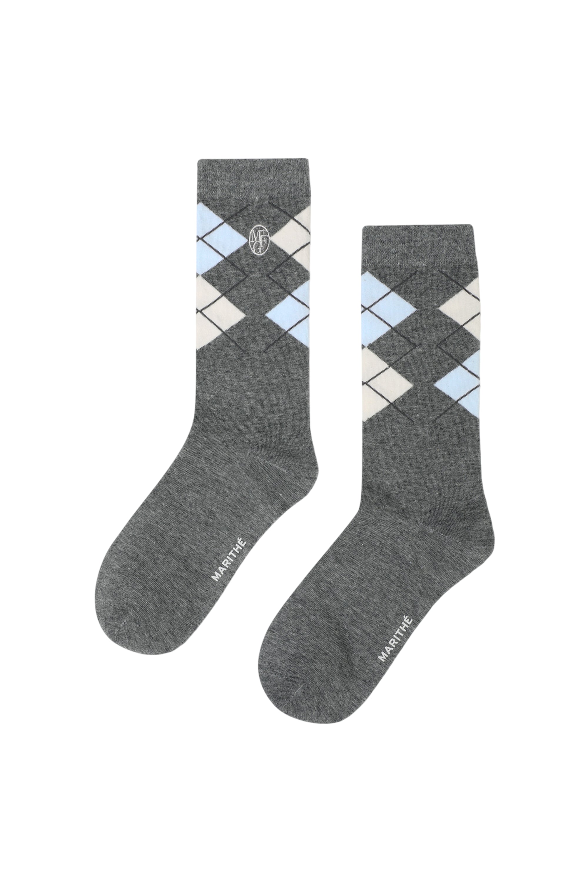 Circle Logo Argyle Socks Heather Gray