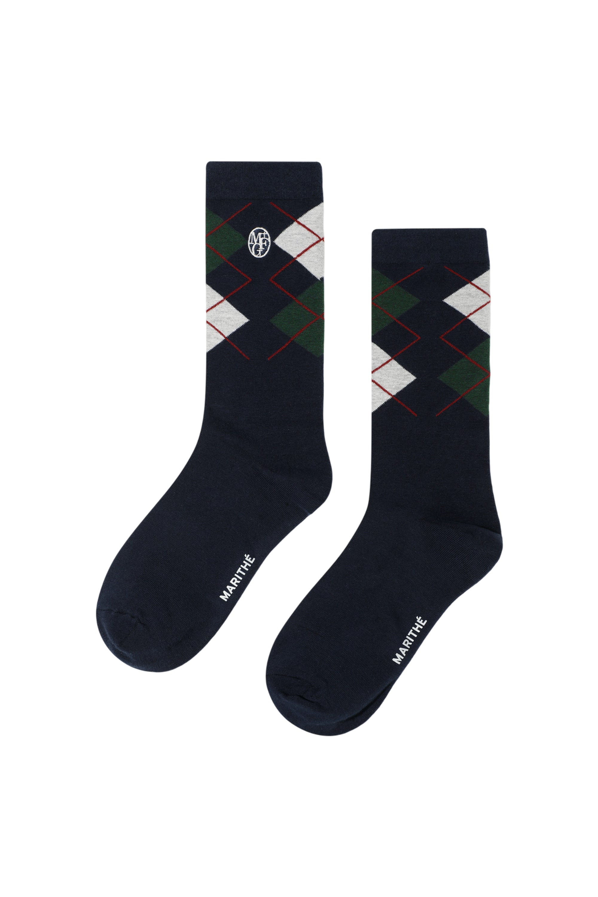 Circle Logo Argyle Socks Navy