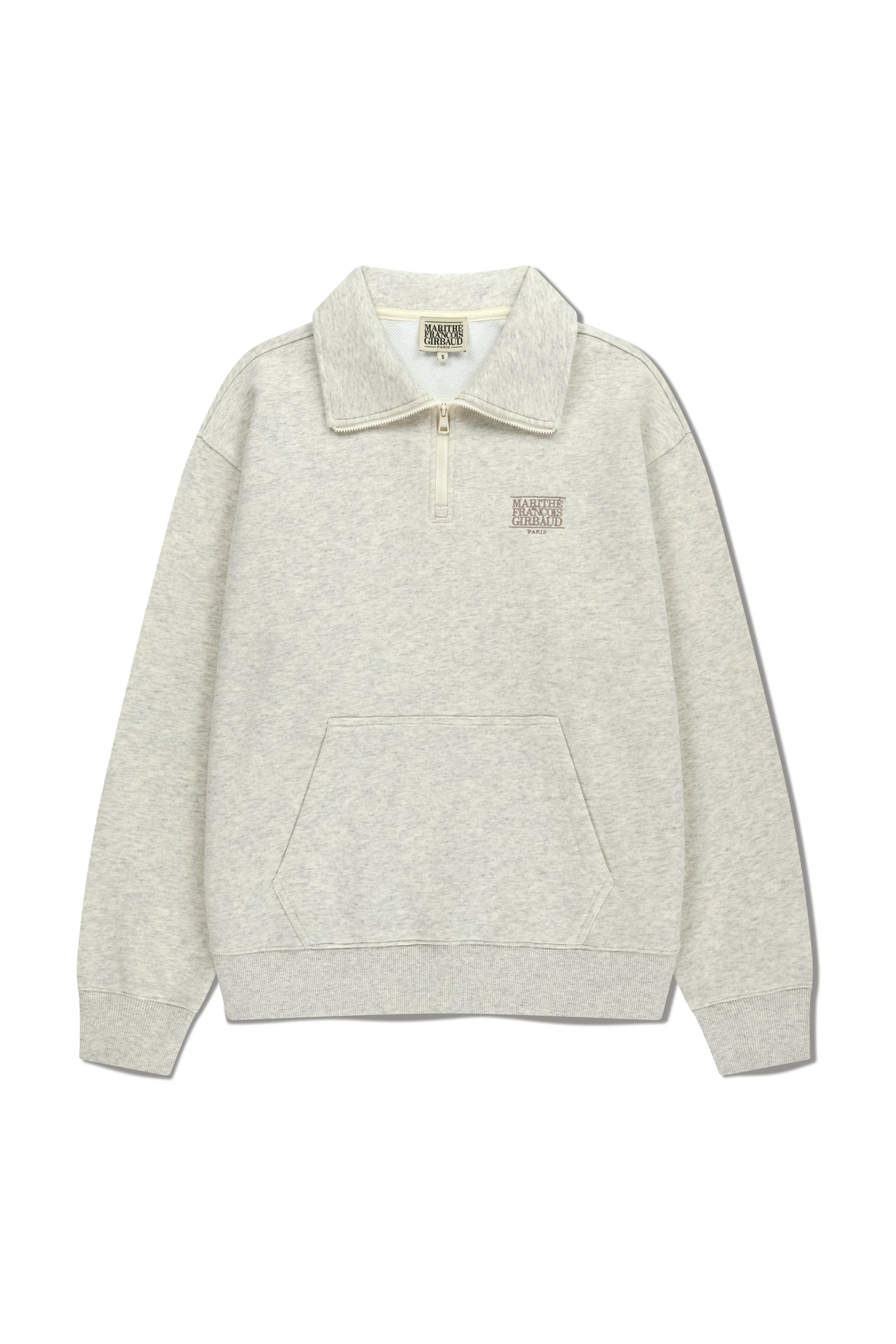 Classic Logo Half Zipup Sweatshirt Oatmeal