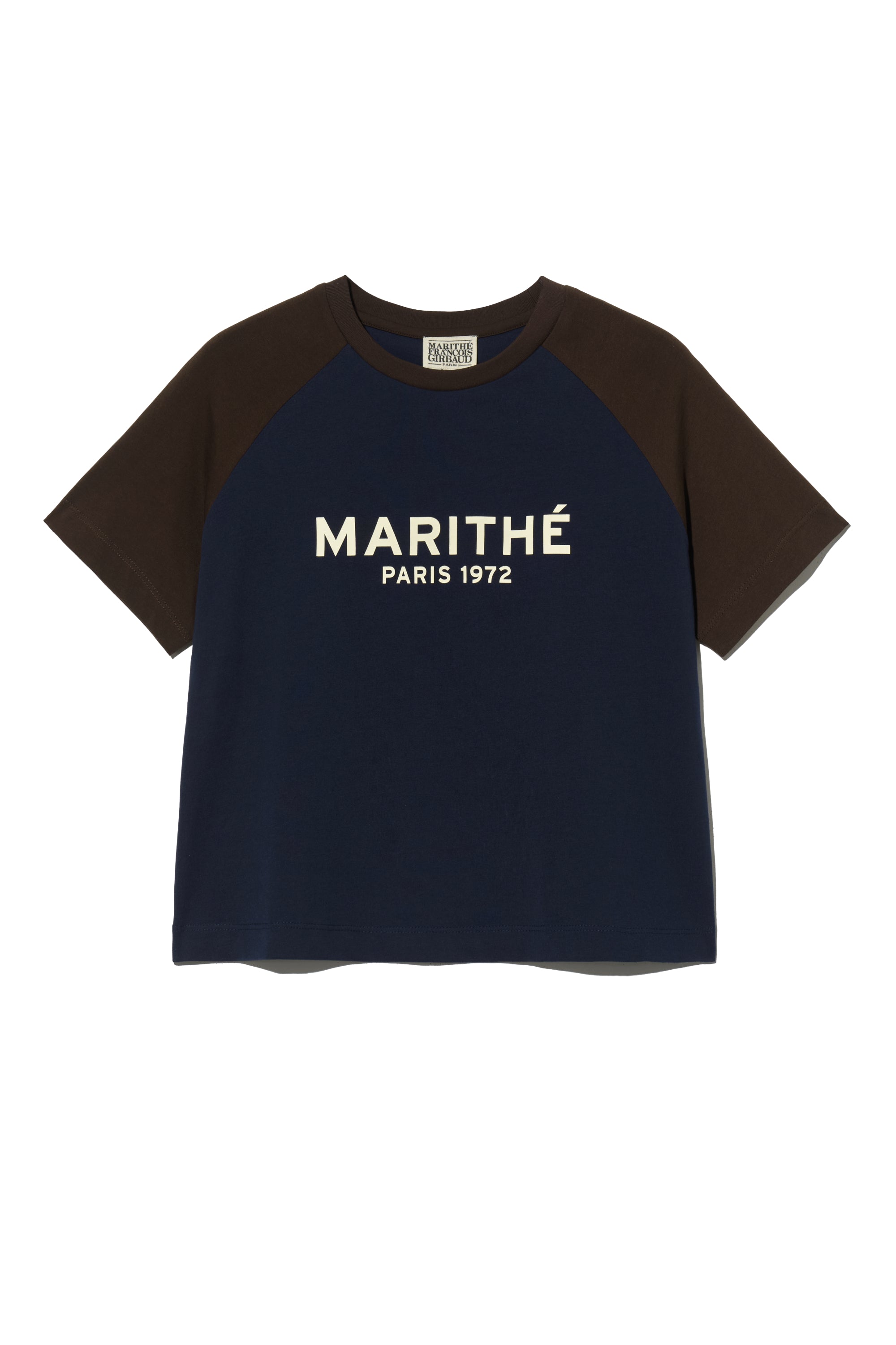 W Regular Logo Raglan Crop Tee Brown
