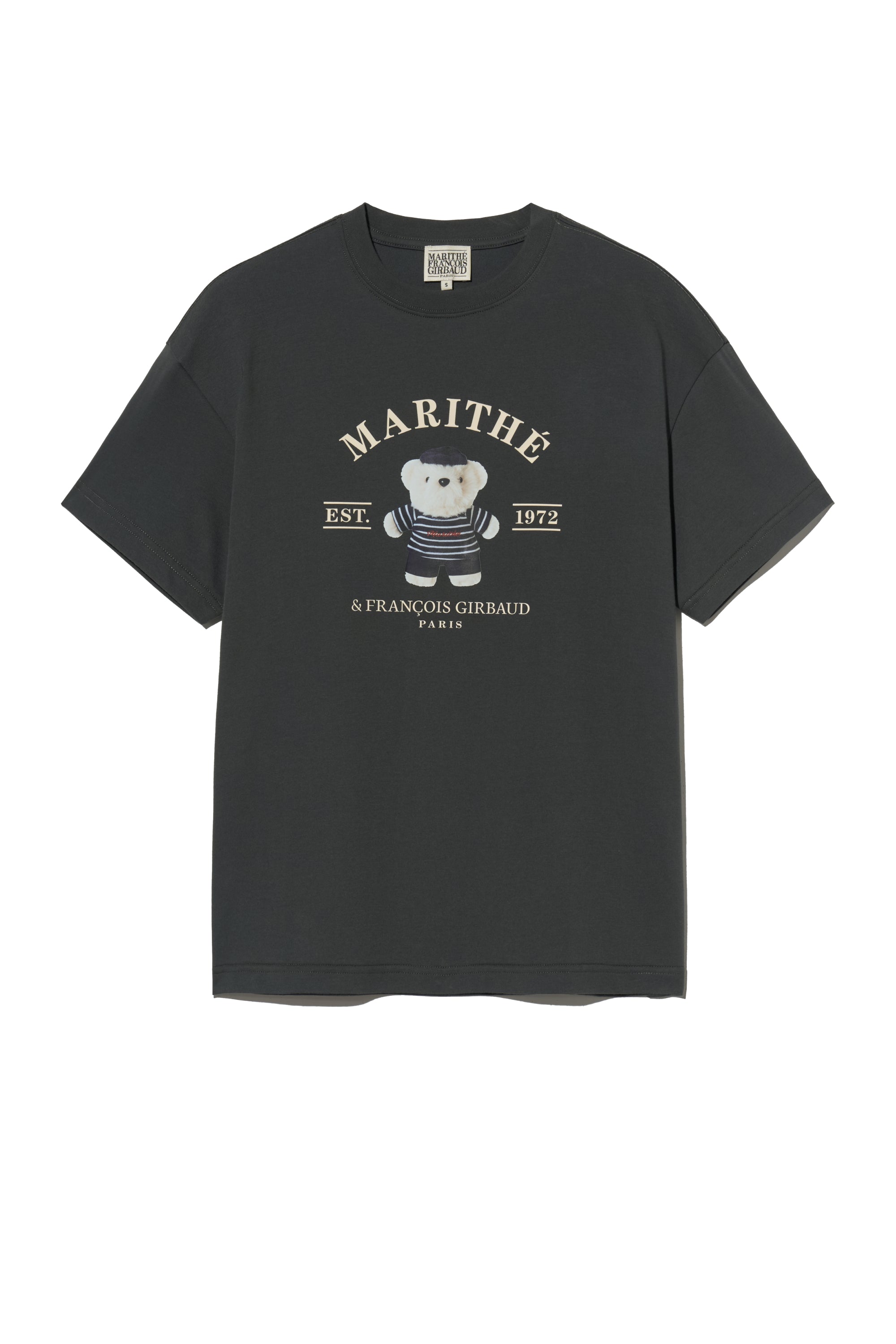 Doodle Bear Image Graphic Tee Charcoal