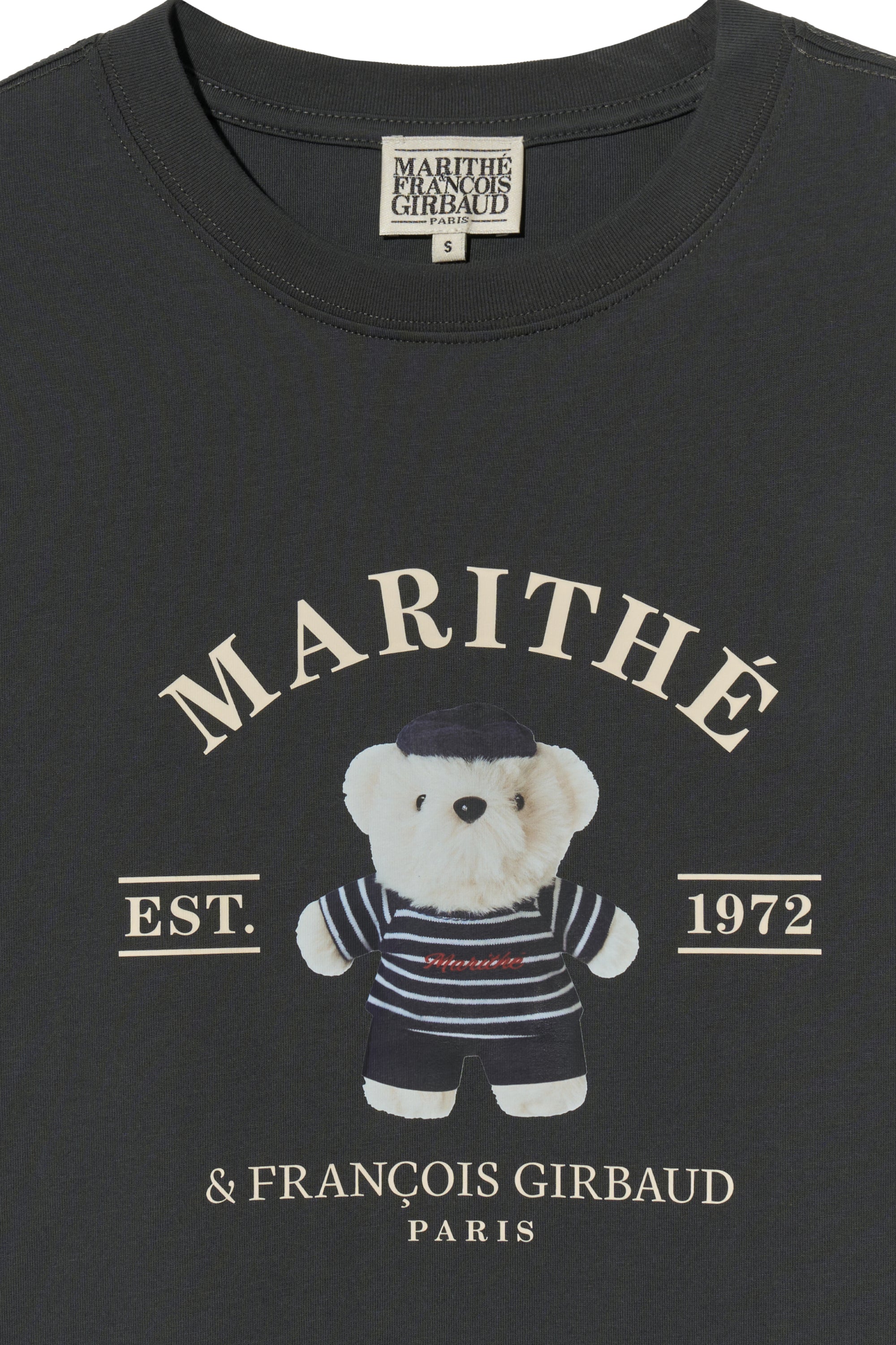 Doodle Bear Image Graphic Tee Charcoal