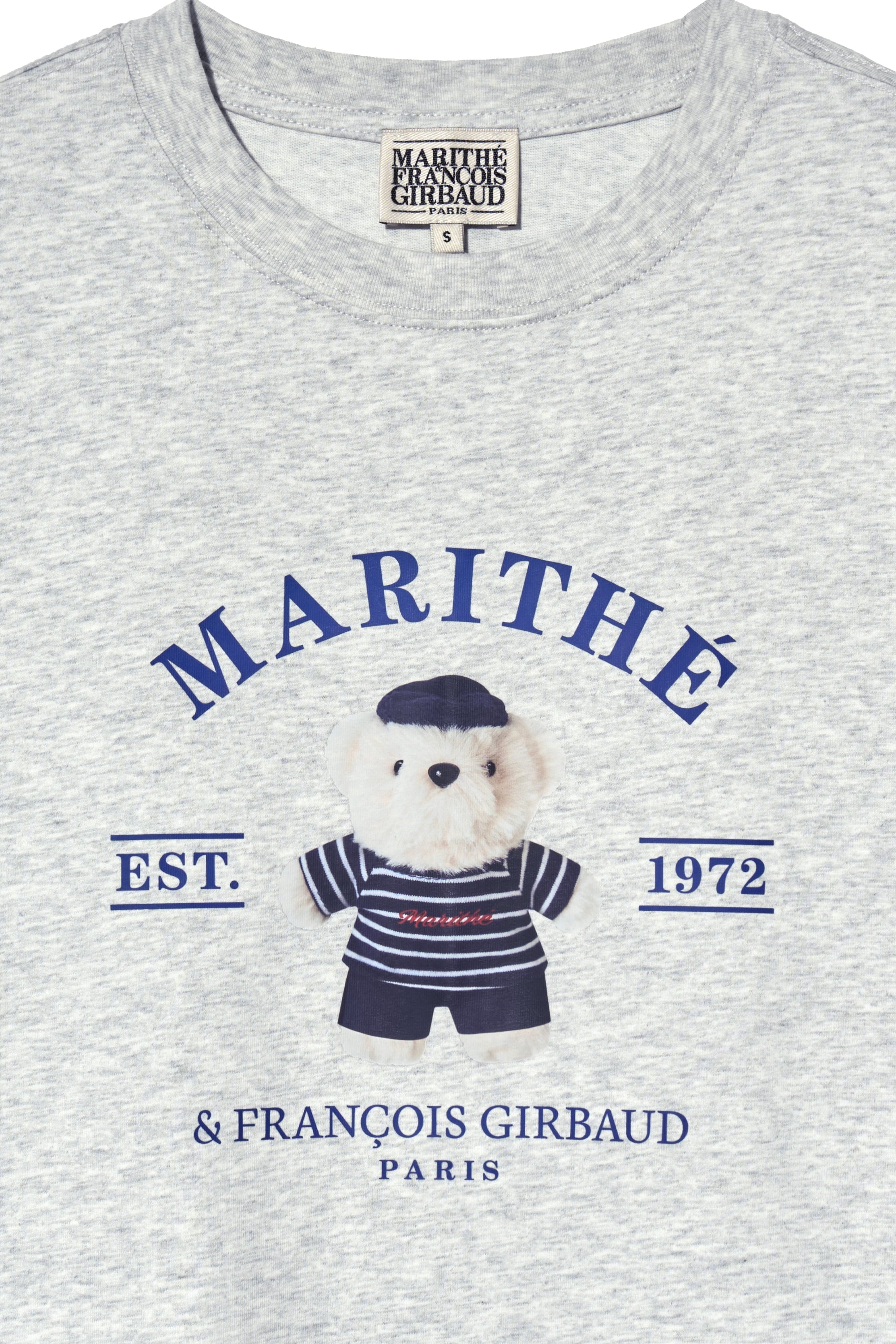 Doodle Bear Image Graphic Tee Light Heather Gray