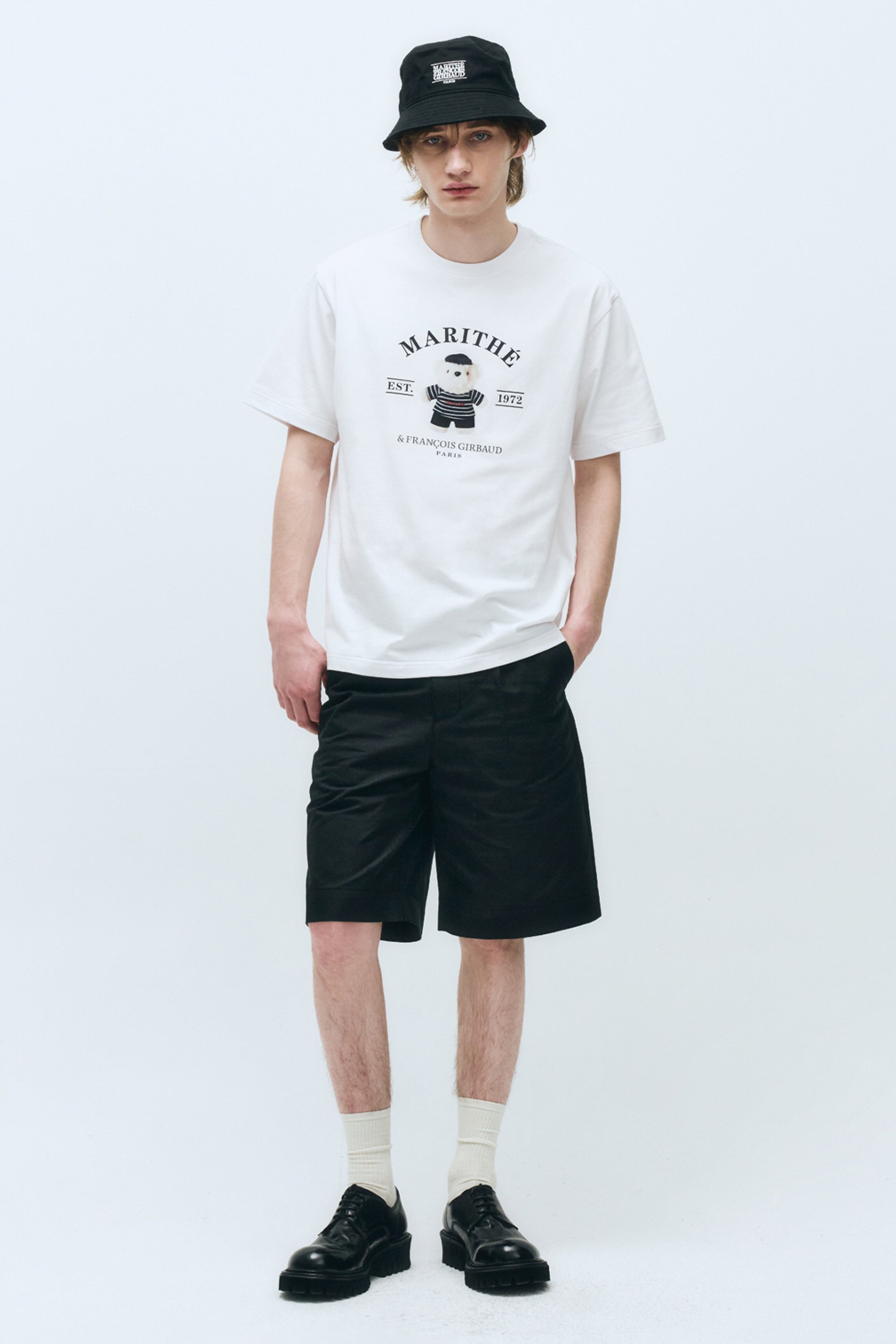 Doodle Bear Image Graphic Tee White