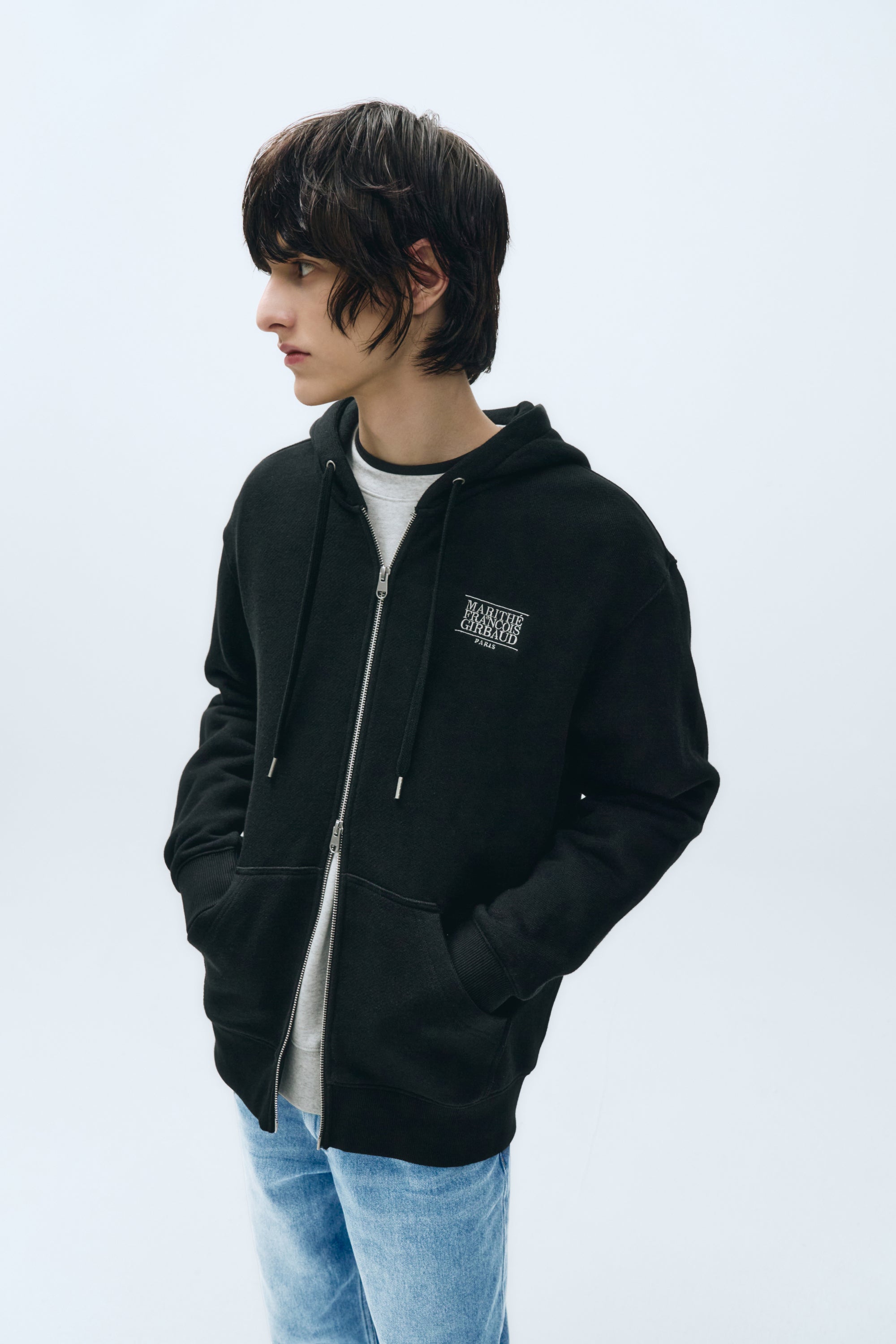 Classic Logo Mlng Hoodie Zipup Black
