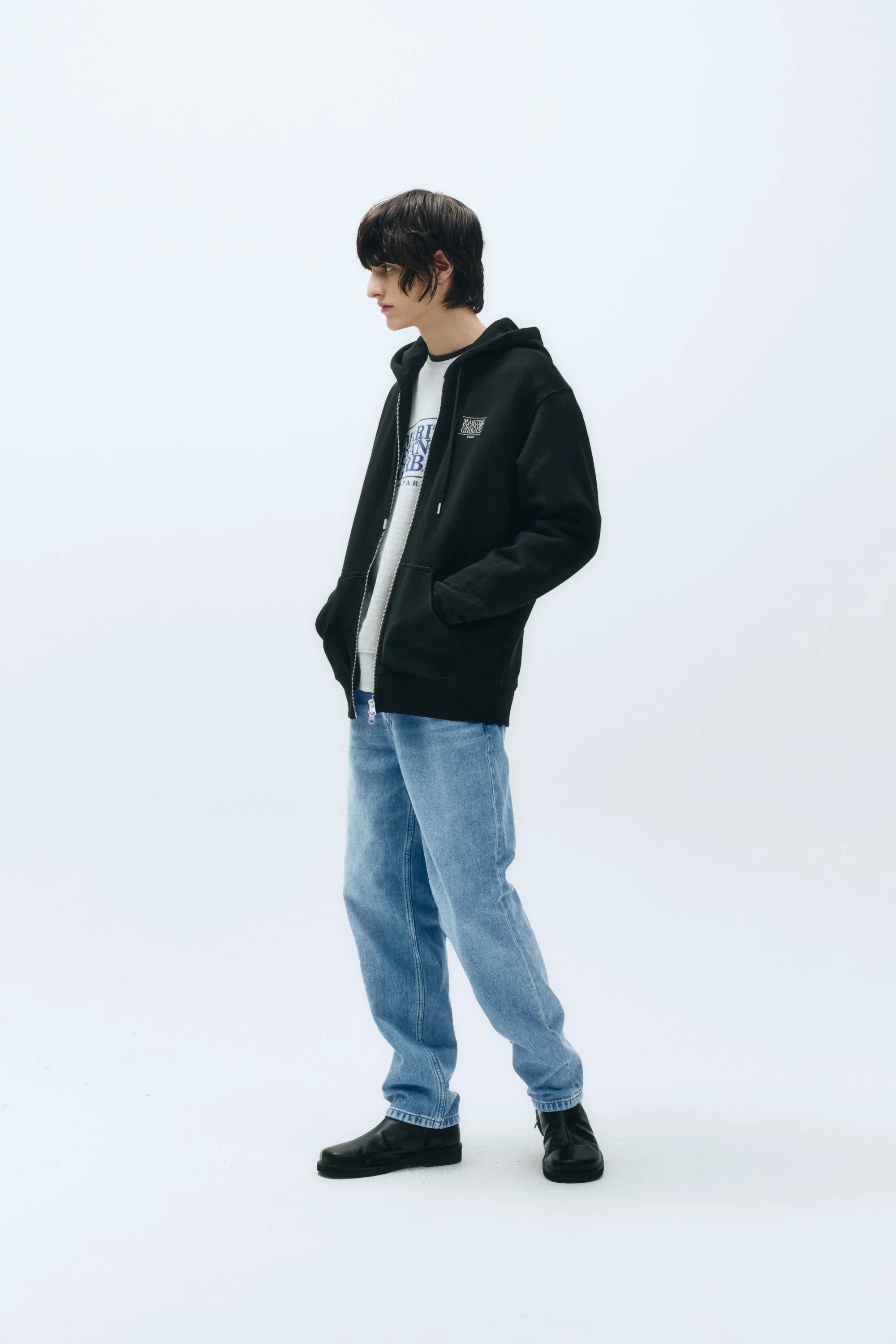Classic Logo Mlng Hoodie Zipup Black